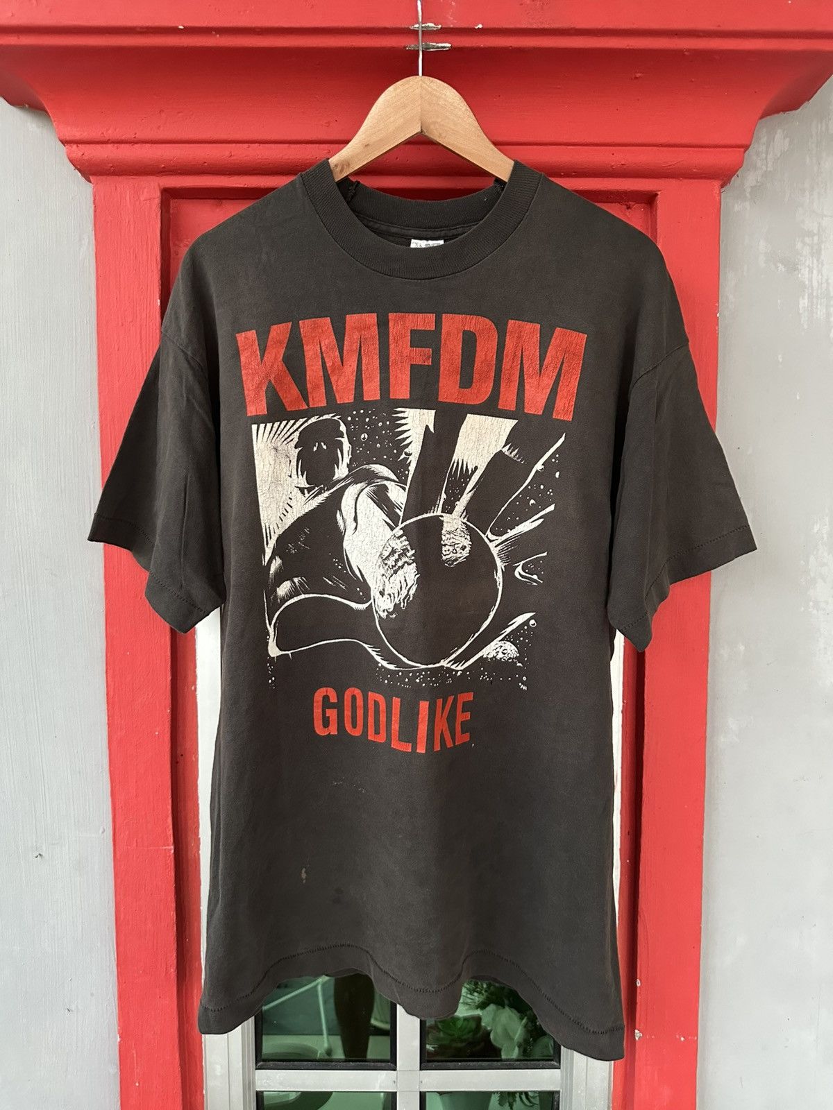 Band Tees Vintage 90s KMFDM Godlike “I Will Pray!” Rock Band Tee Size US XL / EU 56 / 4 - 1 Thumbnail