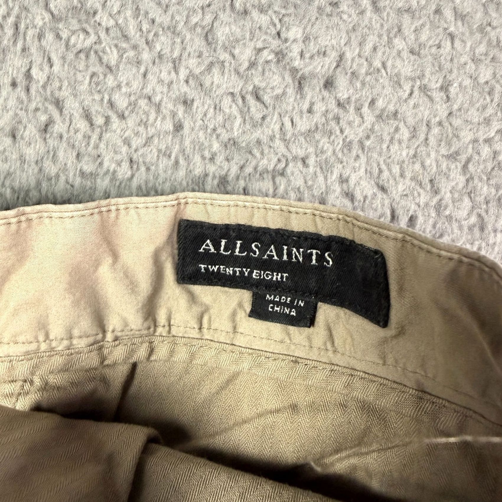 Allsaints AllSaints Pants Mens 28 Beige Matford Trouser Straight Fit Chino Cuffed Size US 28 / EU 44 - 3 Thumbnail