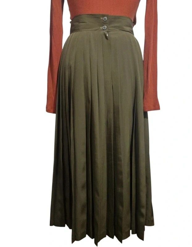 Other Authentic Vintage ANNY BLATT Paris Pleated Skirt 80s French Size 28" / US 6 / IT 42 - 2 Thumbnail