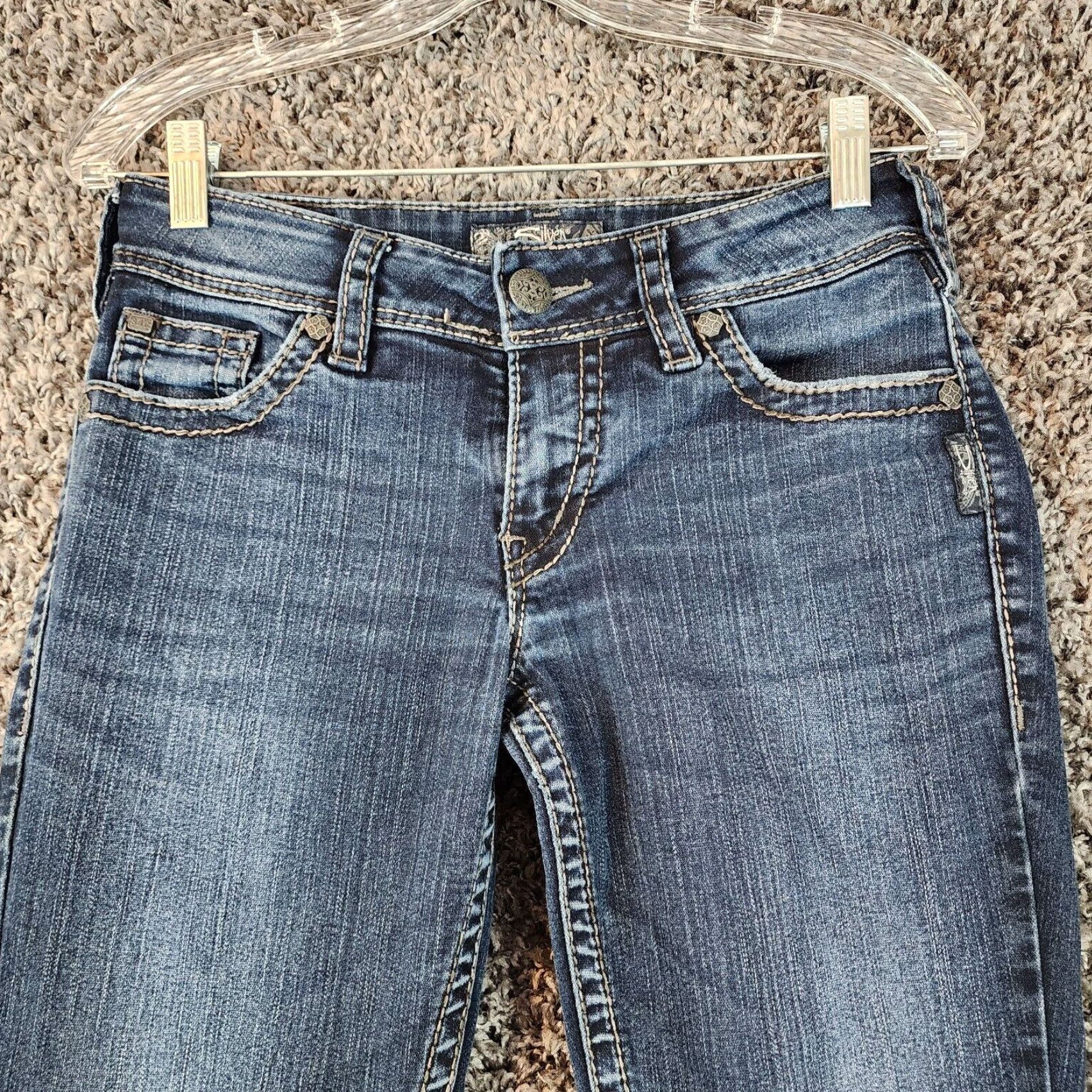 Vintage SILVER Suki Surplus Bootcut Jeans Size 28 Blue Metal Womens Size 28" / US 6 / IT 42 - 2 Thumbnail