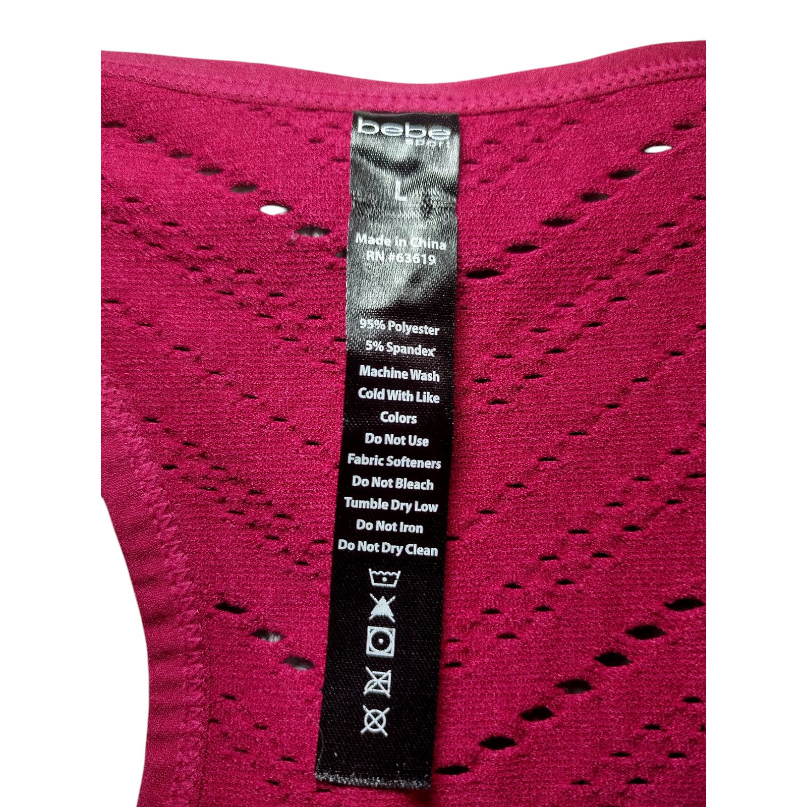 Bebe BEBE sports Womens Yoga Workout Racerback Tank Top Red Large Size L / US 10 / IT 46 - 9 Thumbnail