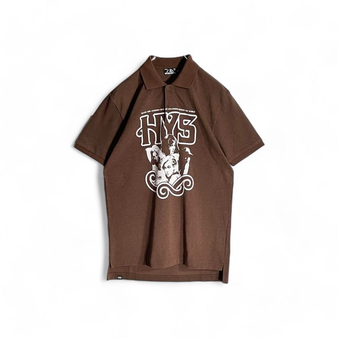 Hysteric Glamour M vintage polo shirt blue printed