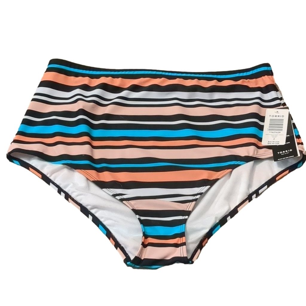 Torrid Torrid multi stripe smooth swim bottoms size 2 Size ONE SIZE - 1 Thumbnail