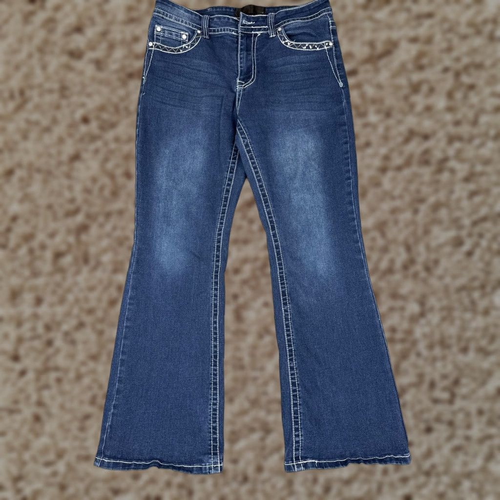 Grace in LA Grace In LA Jeans Women's Bootcut 30 Blue Mid Rise Embellished Denim READ Size 30" / US 8 / IT 44 - 1 Thumbnail