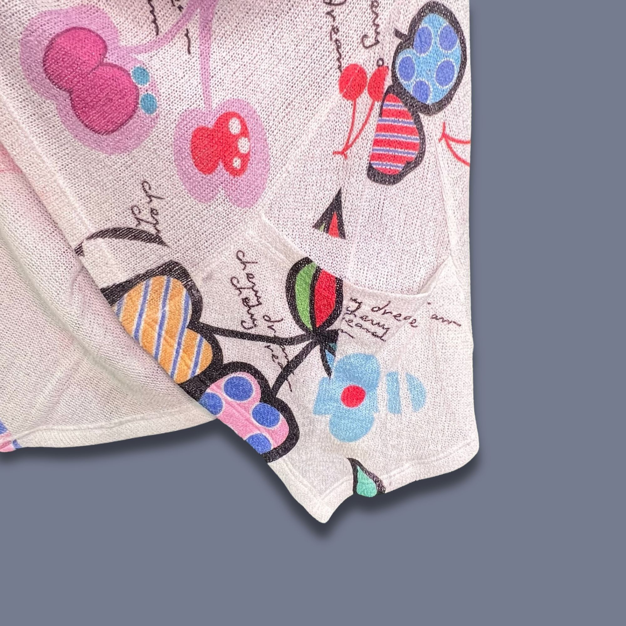 Other RETRO Sleeveless Top With Colorful Cherry & Heart Print Asym Size S / US 4 / IT 40 - 5 Thumbnail