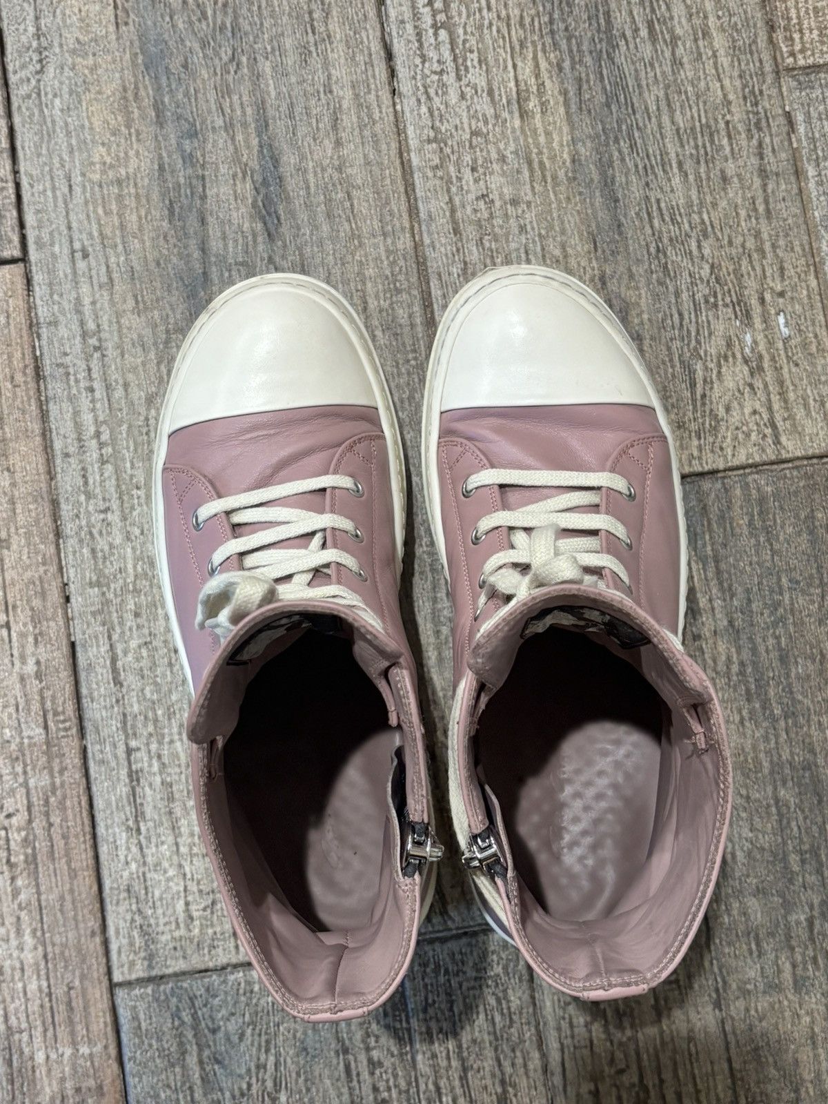 Rick Owens Pastel Pink Leather Ramones High Size US 9 / EU 42 - 3 Thumbnail