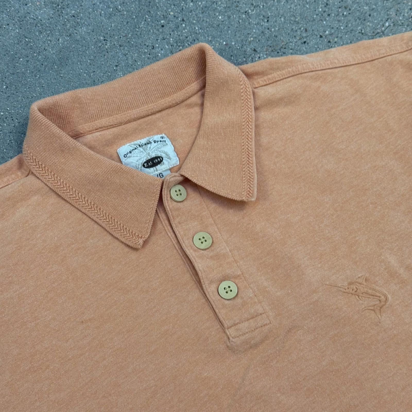 Designer Original Island Sport Polo Shirt Mens L Orange Vtg 90s Size US L / EU 52-54 / 3 - 2 Thumbnail