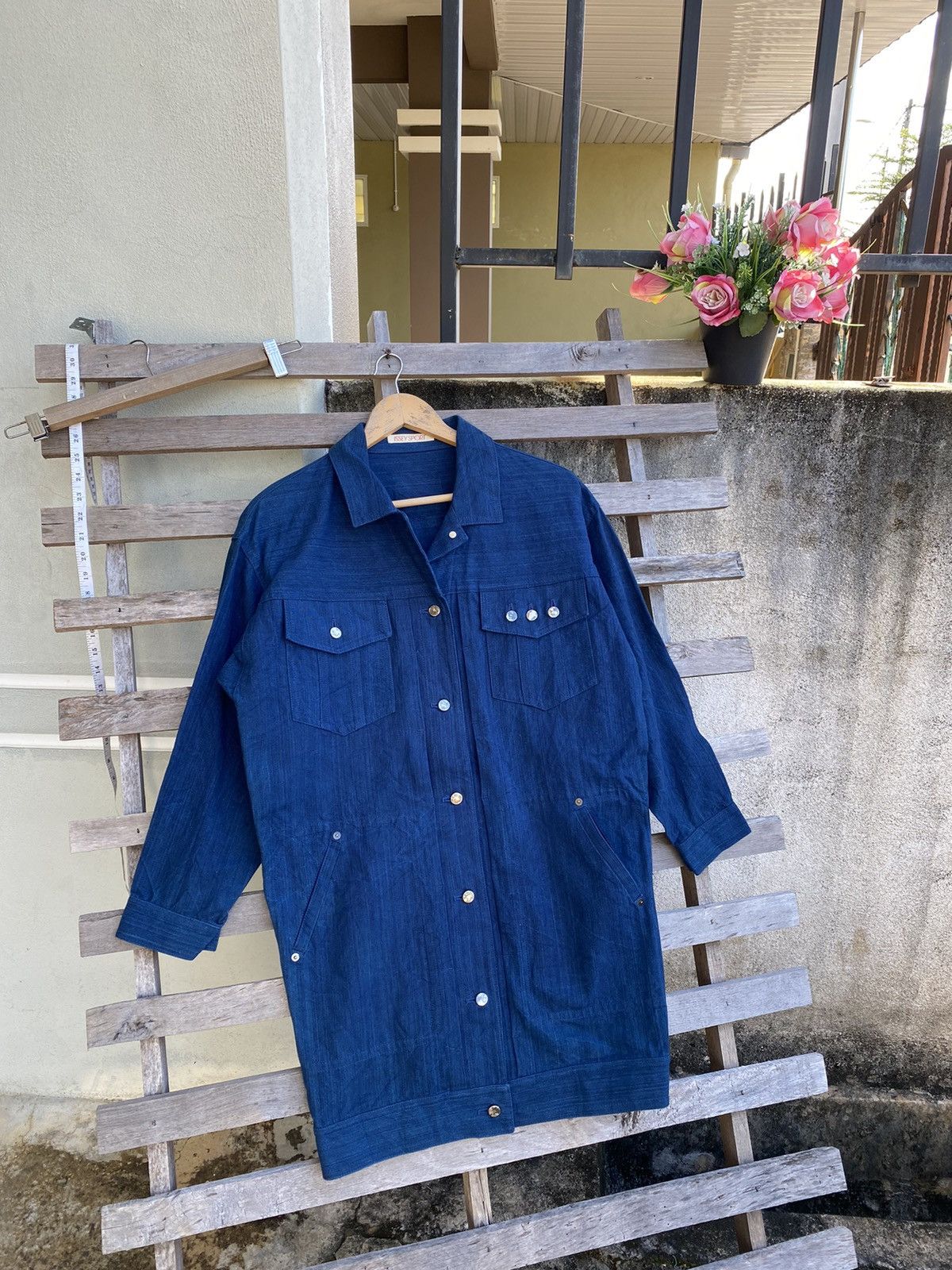 Vintage Vintage Issey Sport Indigo Denim Long Jacket Size L / US 10 / IT 46 - 15 Thumbnail