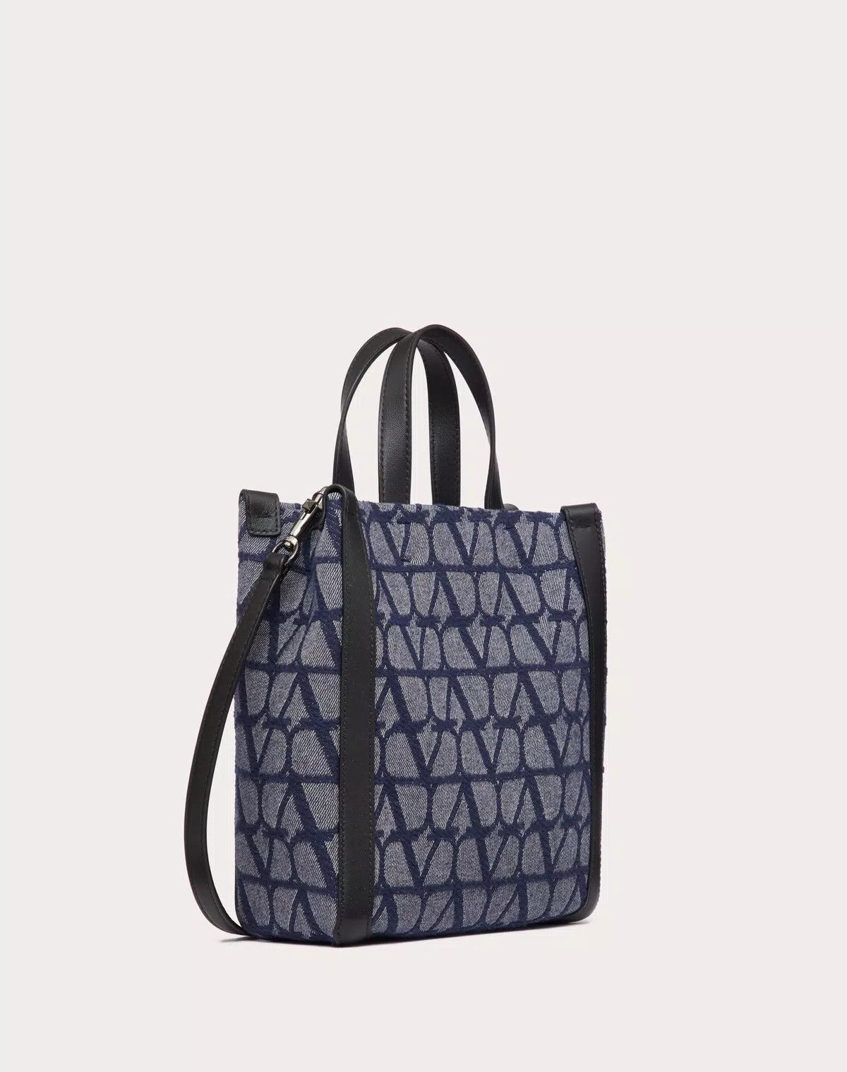 Valentino oc11z0725 Size: OS/ Mini Toile Shopping Bag in Melange/Black Size ONE SIZE - 3 Thumbnail