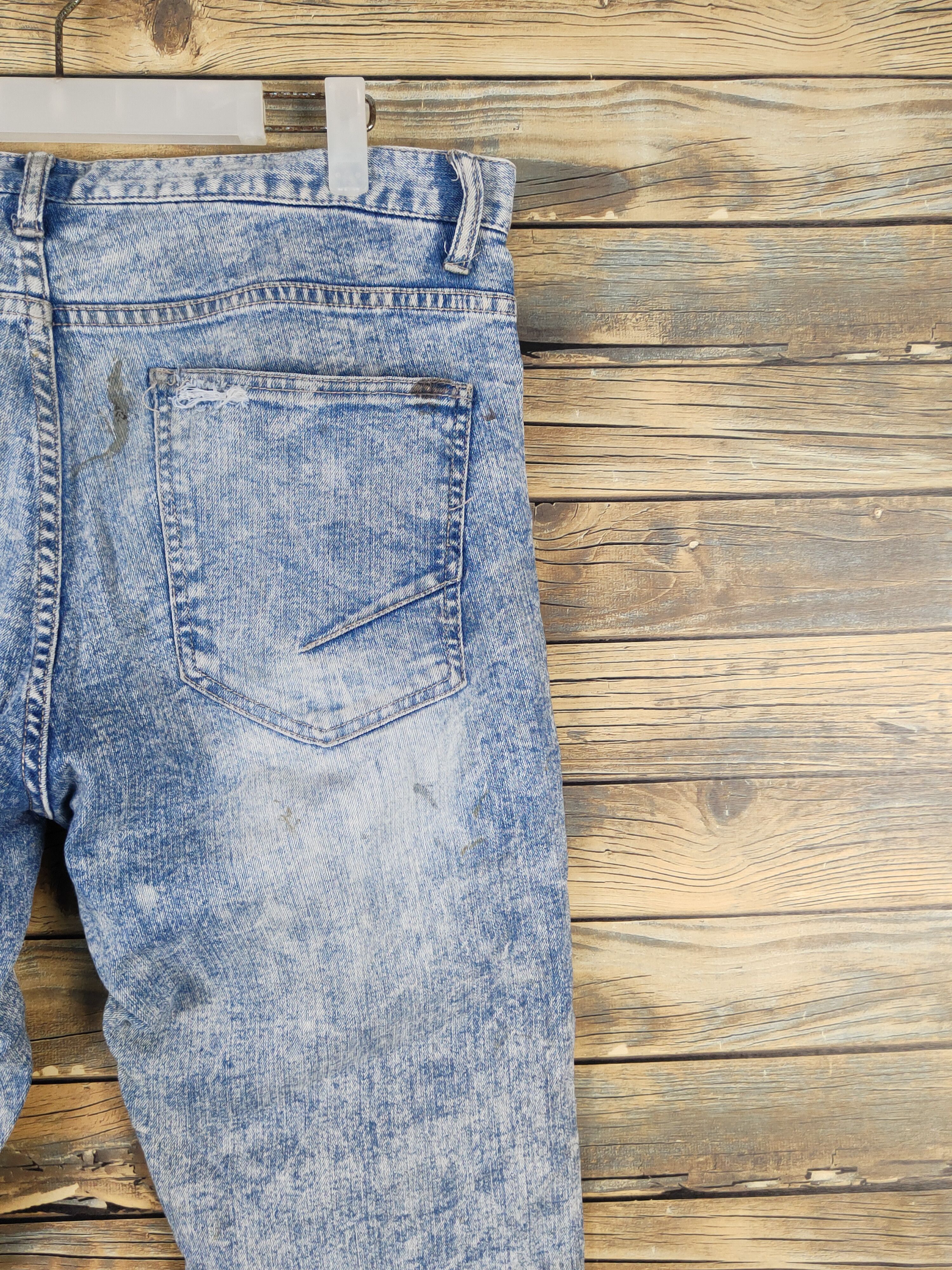 Japanese Brand Avail Mode Blue Distressed Ripped vintage denim Jeans #W1565 Size US 34 / EU 50 - 11 Thumbnail
