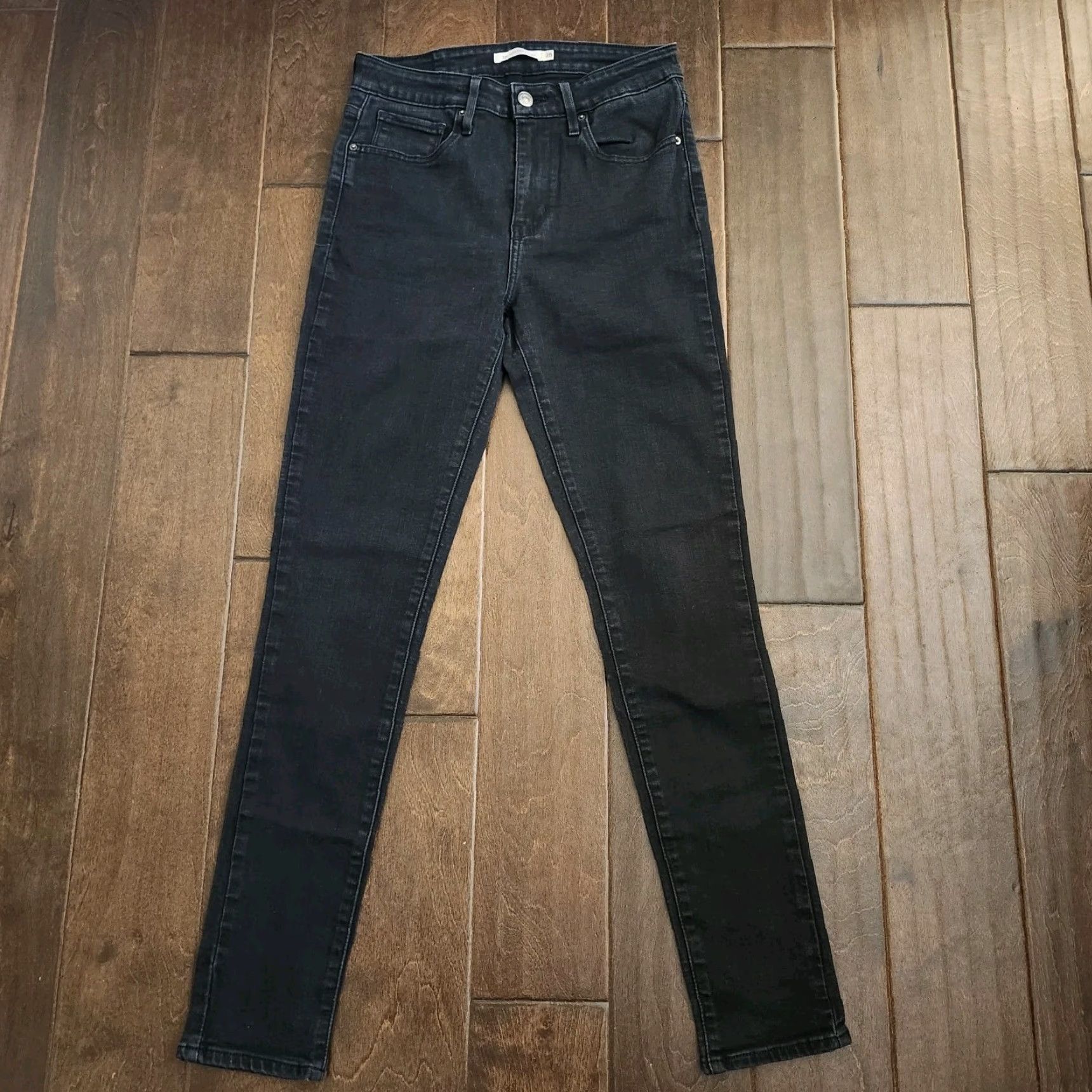 Levi's VINTAGE Levi’s 721 High Rise Skinny Jeans Black Womens W28 L30 Jeans Skinny Womens Black 90s? Size 24" / US 00 / IT 34 - 2 Thumbnail