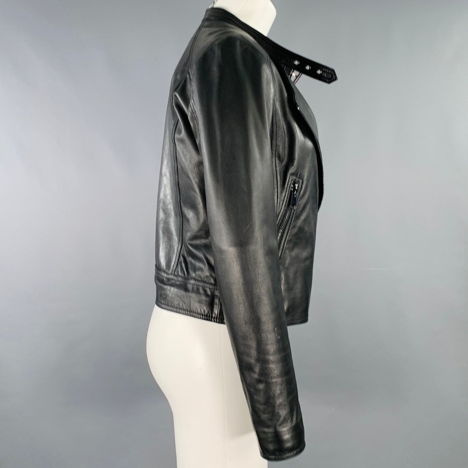 Other MARC NEW YORK Size S Black Leather Motorcycle Jacket Size S / US 4 / IT 40 - 2 Thumbnail