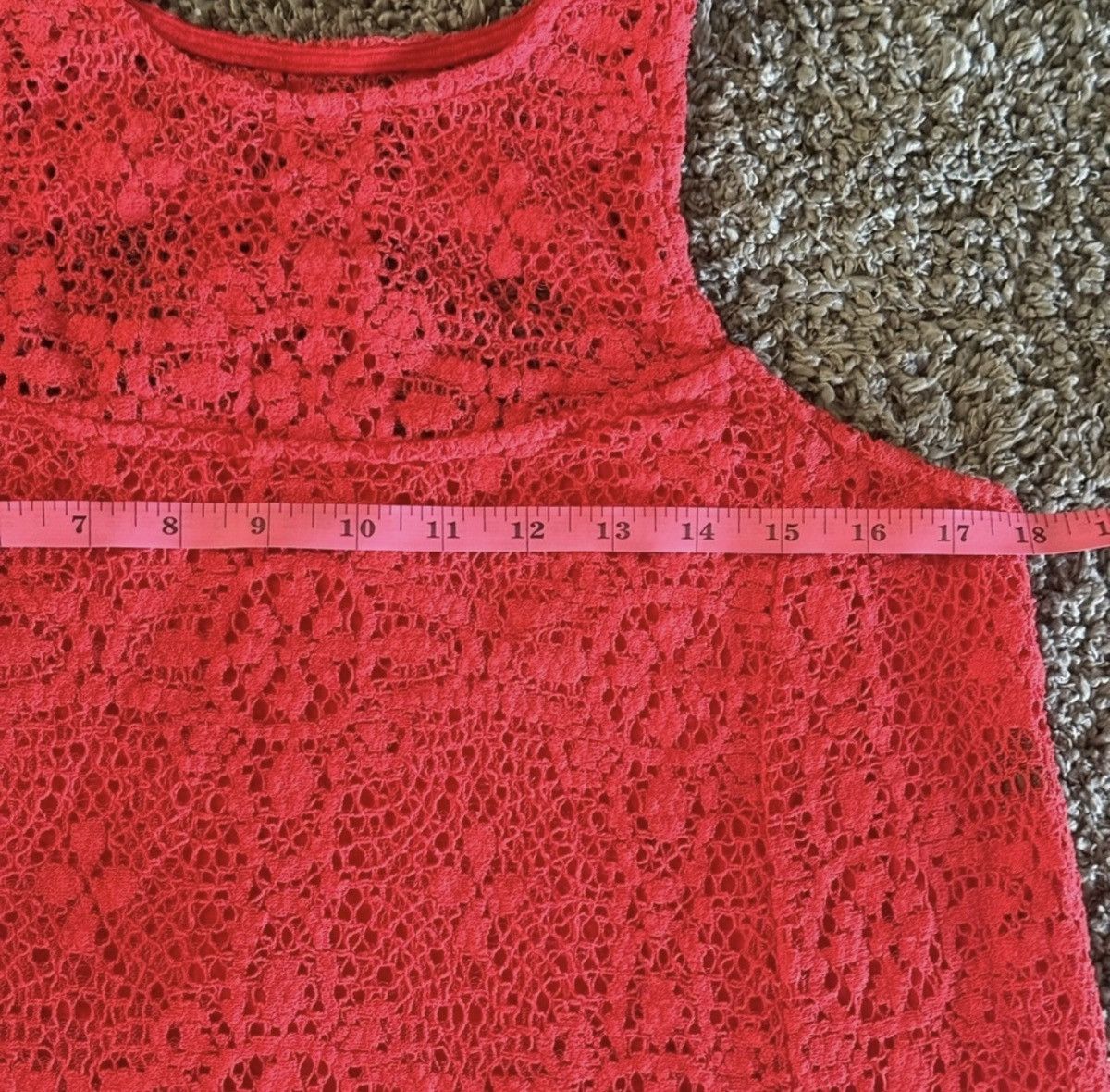 Free People Free People Floral Lace Sleeveless Mini Sheath Dress Red Size M / US 6-8 / IT 42-44 - 8 Thumbnail