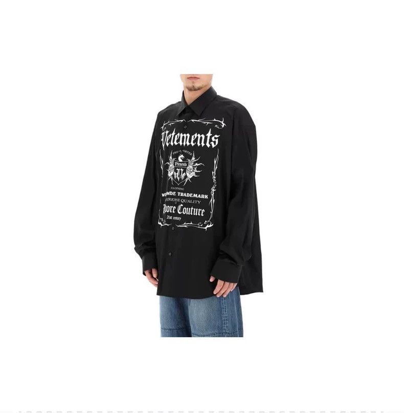 Vetements Vetements Letter Printed Collar Long Sleeve Shirt Men's Bl Size US XL / EU 56 / 4 - 5 Thumbnail