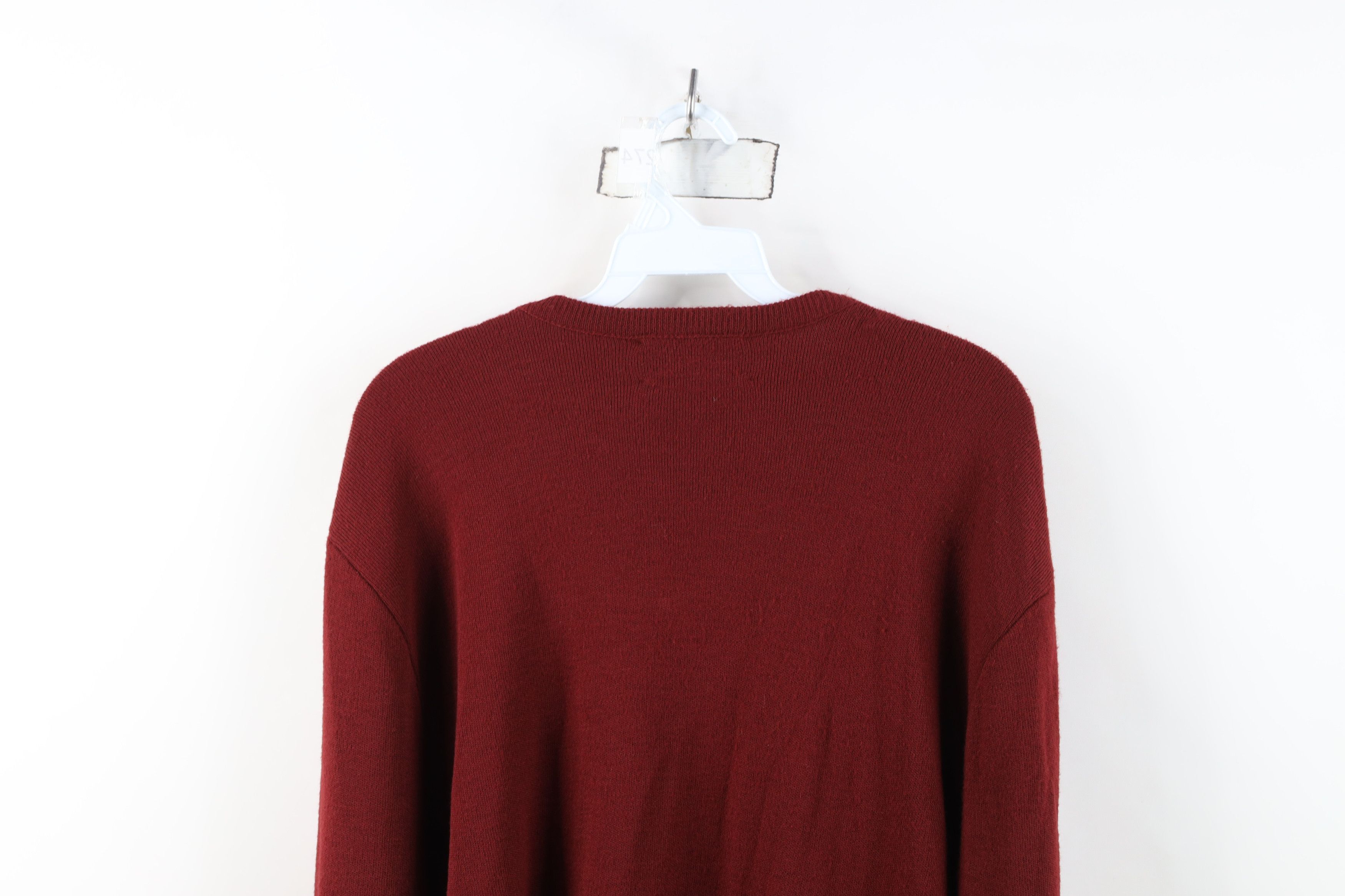 Vintage Vintage 70s Streetwear Ribbed Knit V-Neck Sweater Red USA Size US L / EU 52-54 / 3 - 8 Thumbnail
