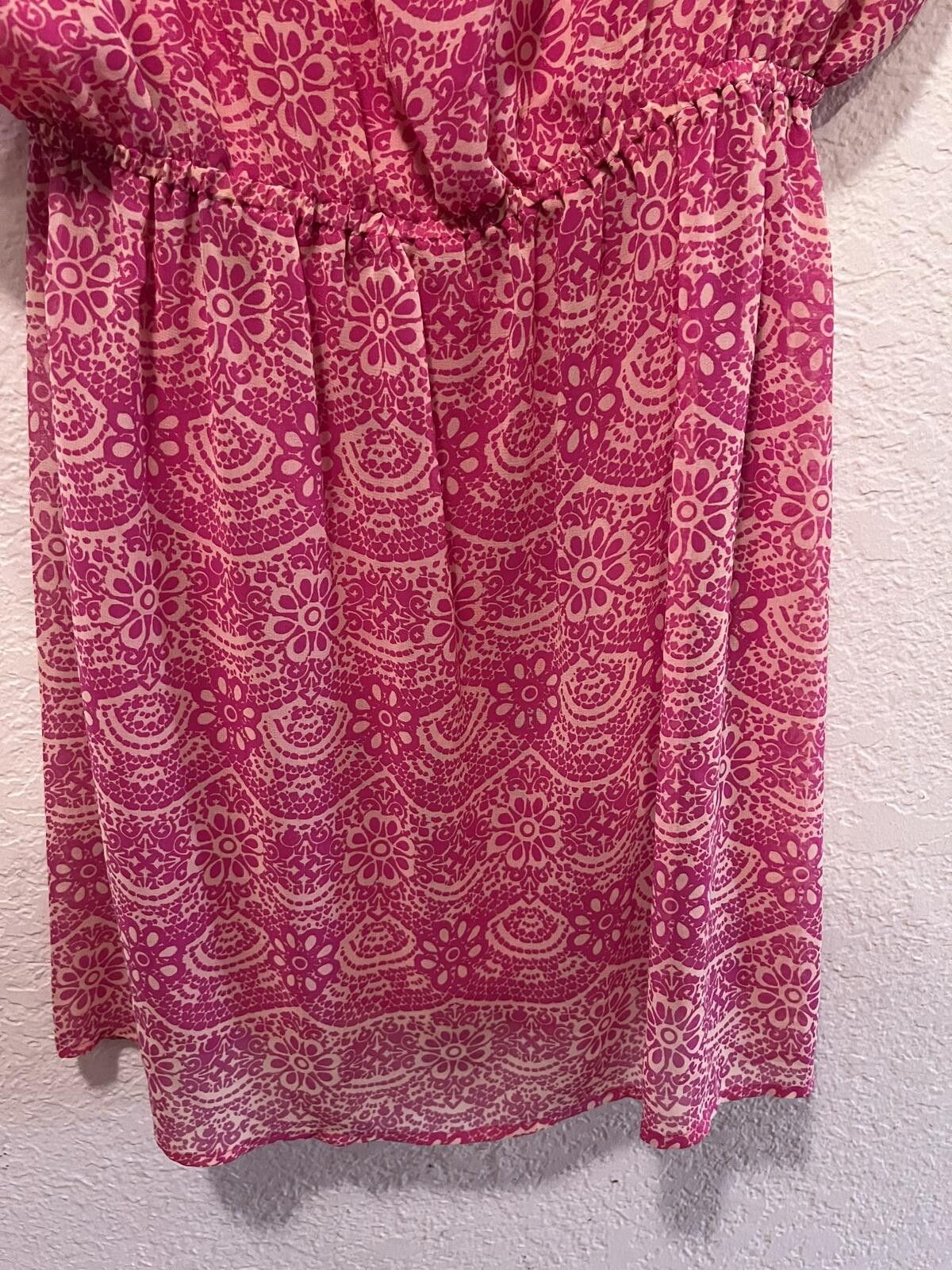 Forever 21 Forever 21 Sheer Burgundy Patterned Dress Size M / US 6-8 / IT 42-44 - 3 Thumbnail