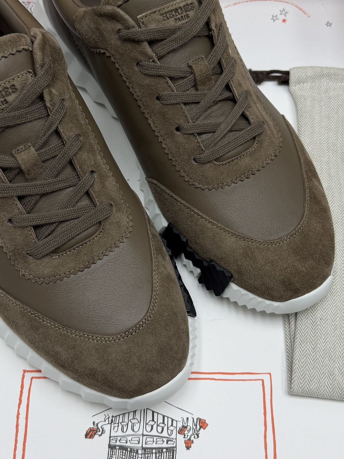 Hermes Hermes Bouncing Sneakers Elephant Gray Size US 11 / EU 44 - 7 Thumbnail