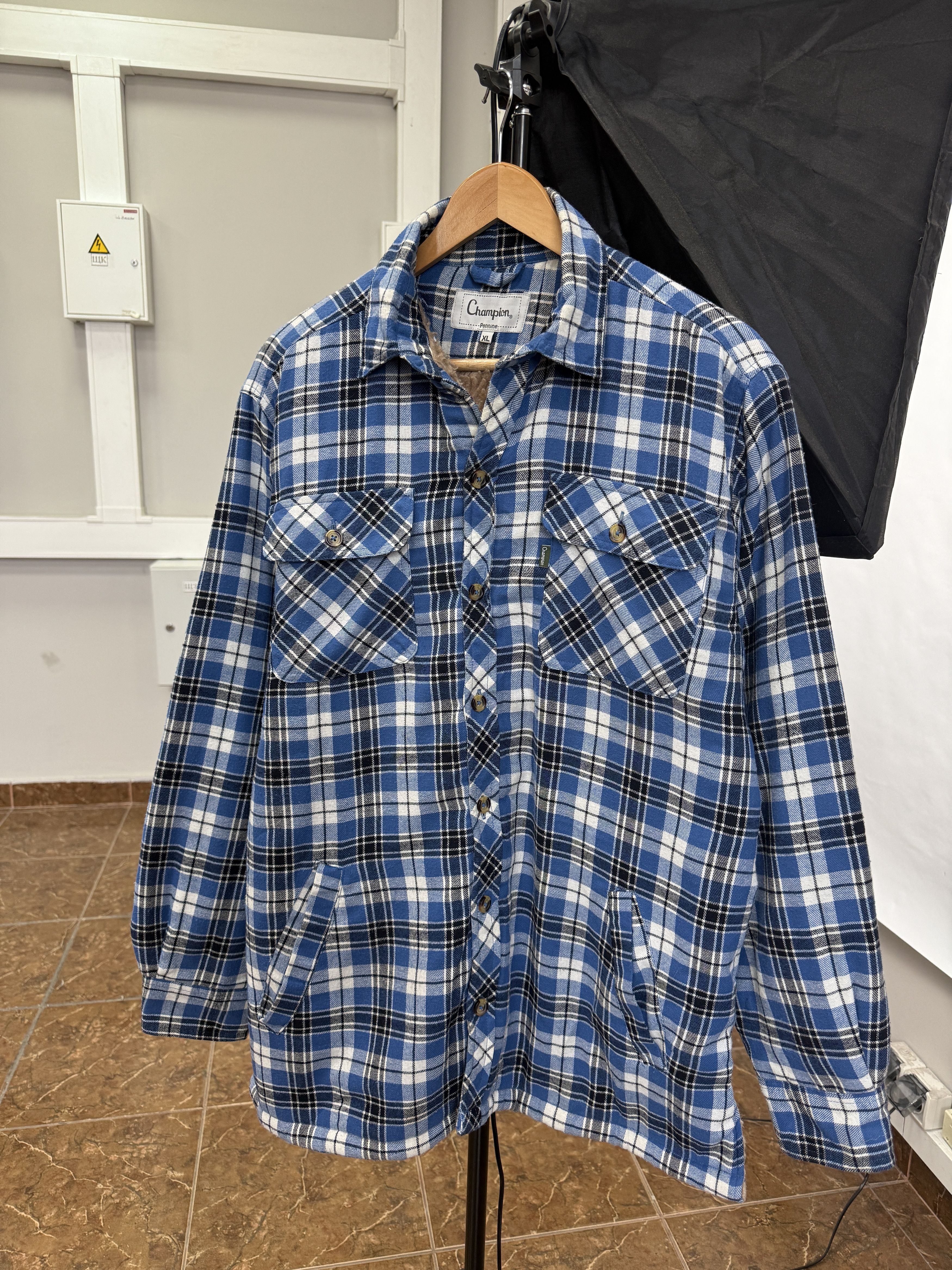 Flannel 🇺🇸🪓Vintage Champion Pennine Flannel Sherpa Fleece Lined R13 Size US XL / EU 56 / 4 - 1 Thumbnail