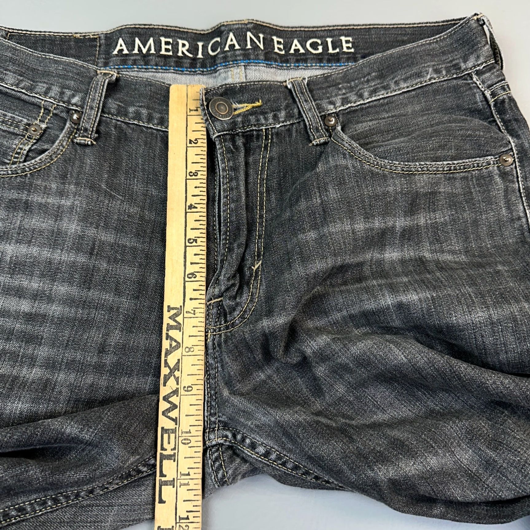 American Eagle Outfitters VINTAGE American Eagle Jeans Mens 32x32 34x32 Charcoal Wash Slim Straight Casual Whisker Size US 32 / EU 48 - 5 Thumbnail