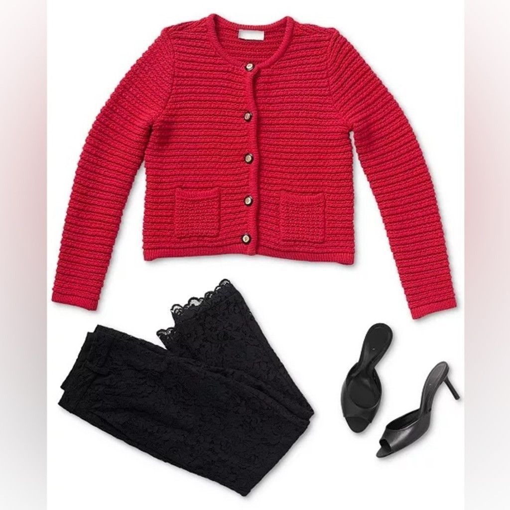 Opening Ceremony Red Button-Up Cardigan / Sweater Size XS / US 0-2 / IT 36-38 - 3 Thumbnail