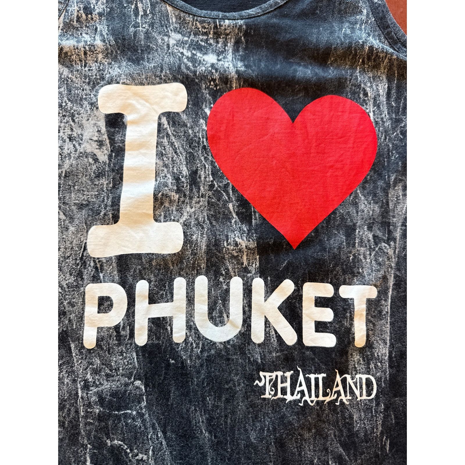Other Black Tie-Dye I Love Phuket Thailand Graphic Tank Top Size US M / EU 48-50 / 2 - 2 Thumbnail