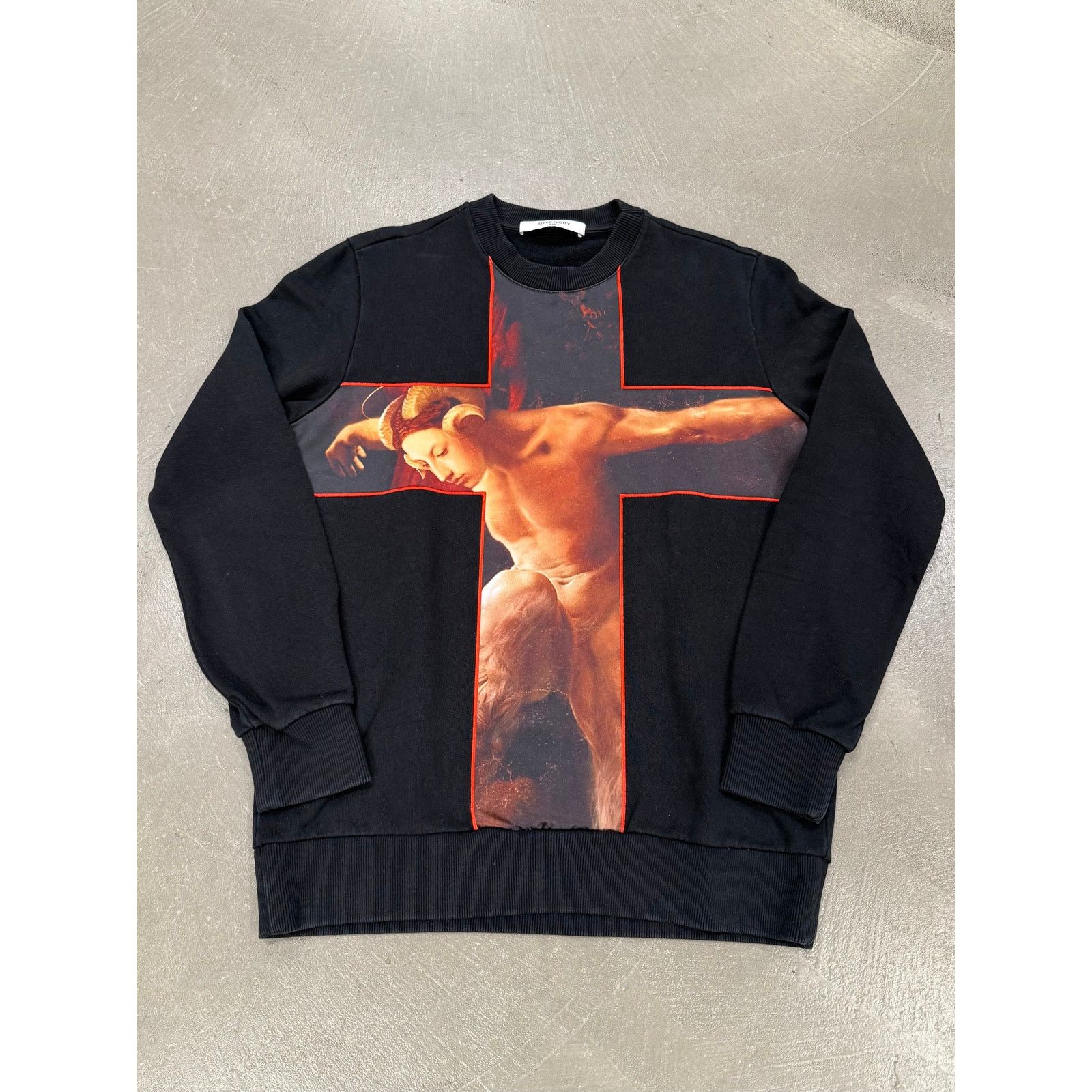 Givenchy Black Velvet Faun Cross Sweatshirt | Grailed