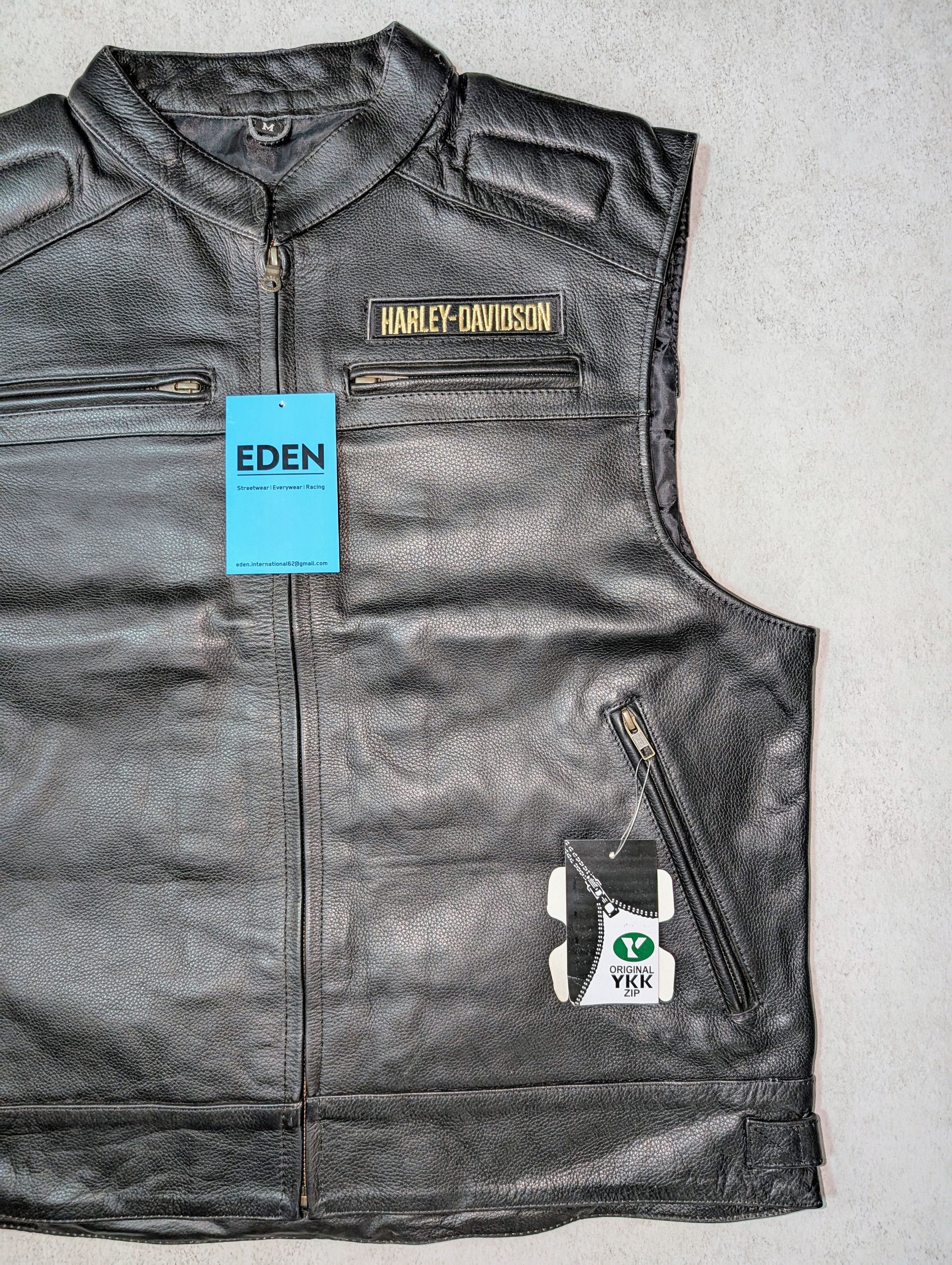 Harley Davidson 💥 Harley Davidson 💥 Vintage Leather Vest Rare Retro fit Size US XL / EU 56 / 4 - 3 Thumbnail