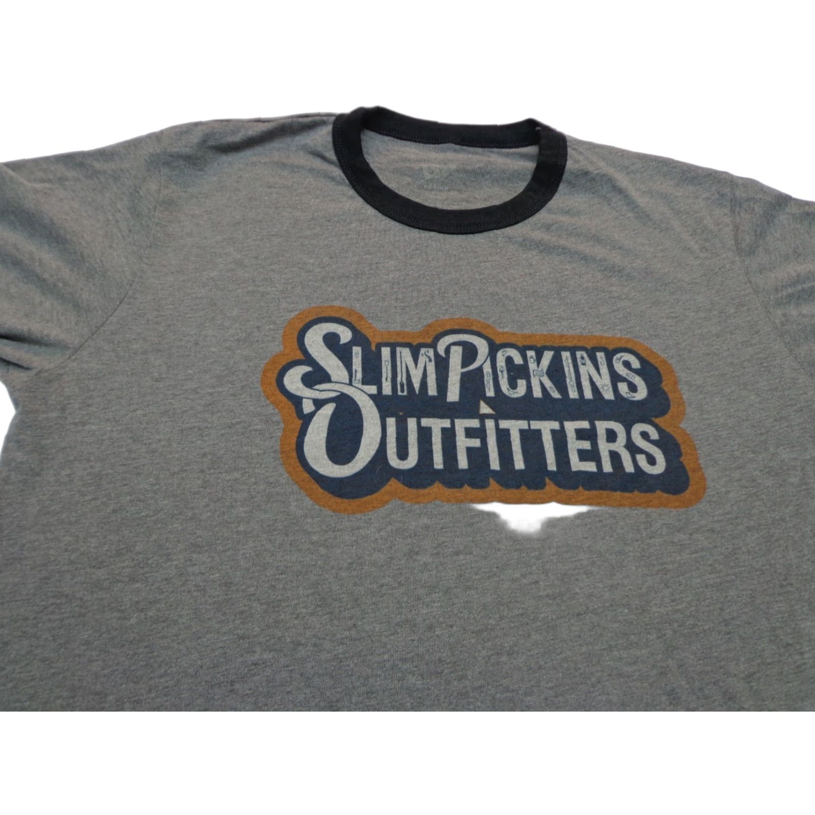 Vintage Slim Pickins Outfitters T-Shirt Gray Size M Short Sleeve Unisex Adults Hipster Outdoor Slimming Pattern Solid Shirt Size US M / EU 48-50 / 2 - 1 Thumbnail