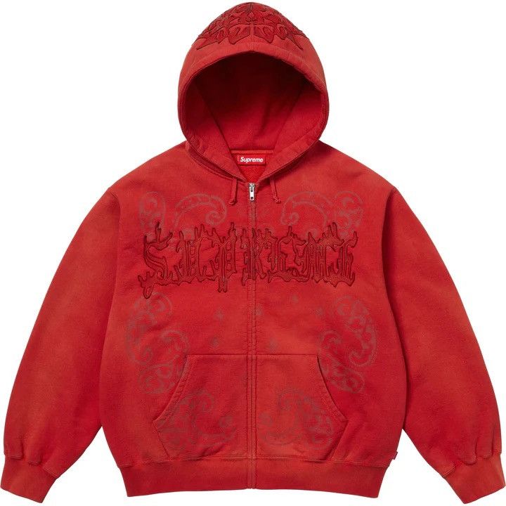 Supreme Supreme Leather Appliqué Zip Up Hooded Sweatshirt Size US S / EU 44-46 / 1 - 1 Thumbnail