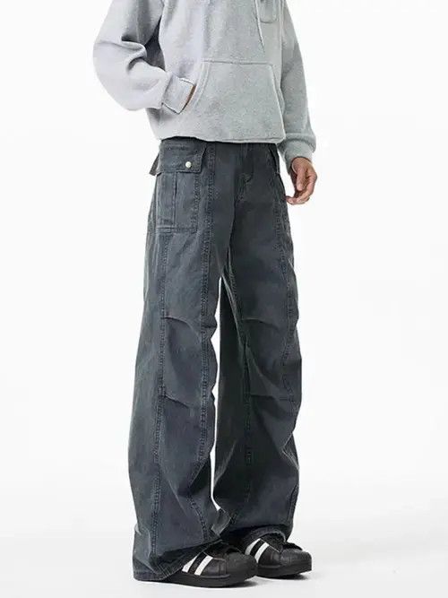 Jean Aged Grey Workwear Pleated Casual Pants Size US 30 / EU 46 - 8 Thumbnail