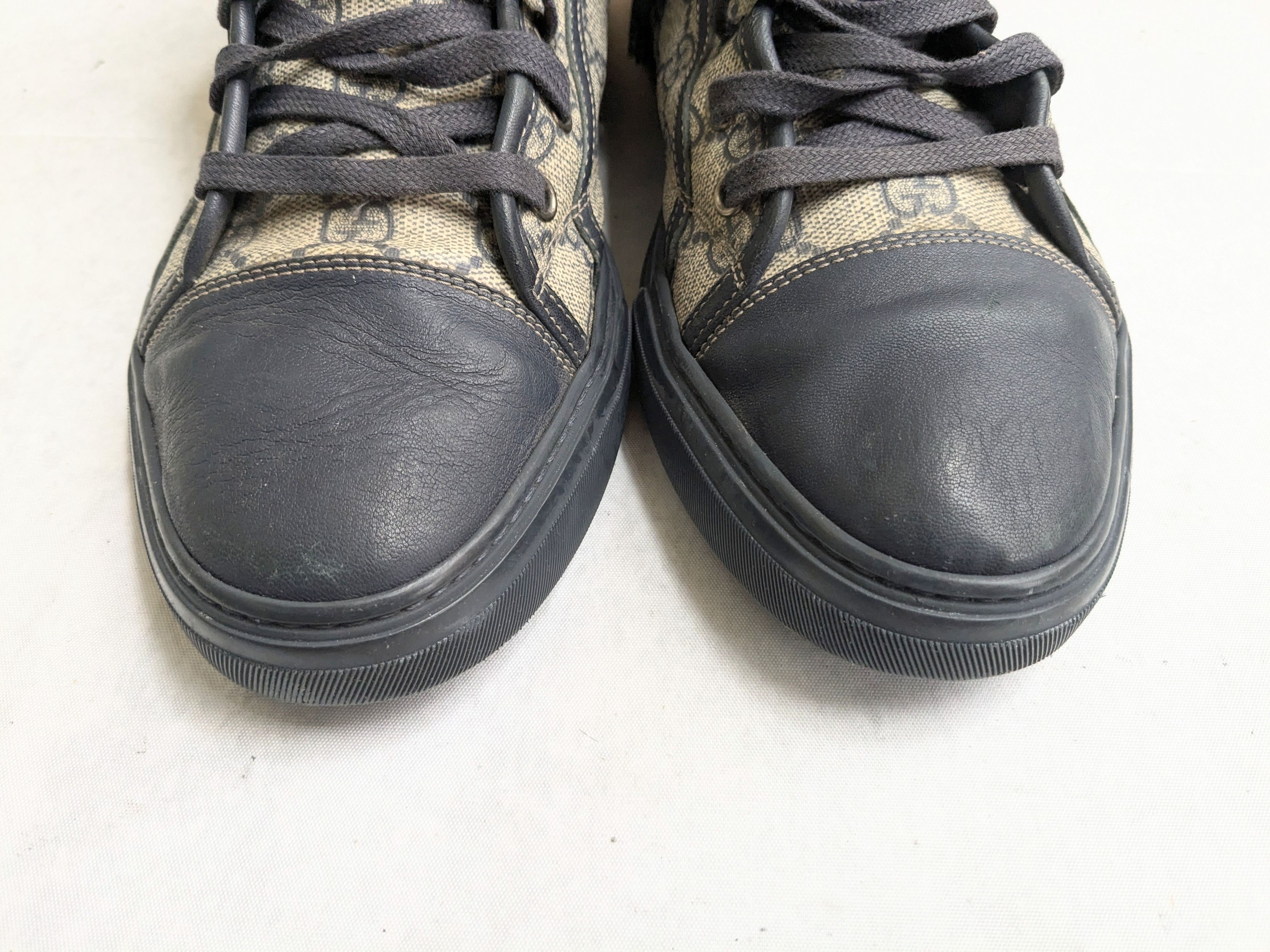 Gucci Gucci High Top Sneakers Blue Monogram 11 Leather GG Size US 11 / EU 44 - 4 Thumbnail