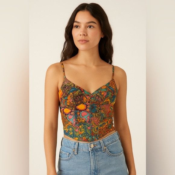 Urban Outfitters Urban Outfitters Multicolor Boho Bustier Crop Top – Size M Size M / US 6-8 / IT 42-44 - 1 Thumbnail