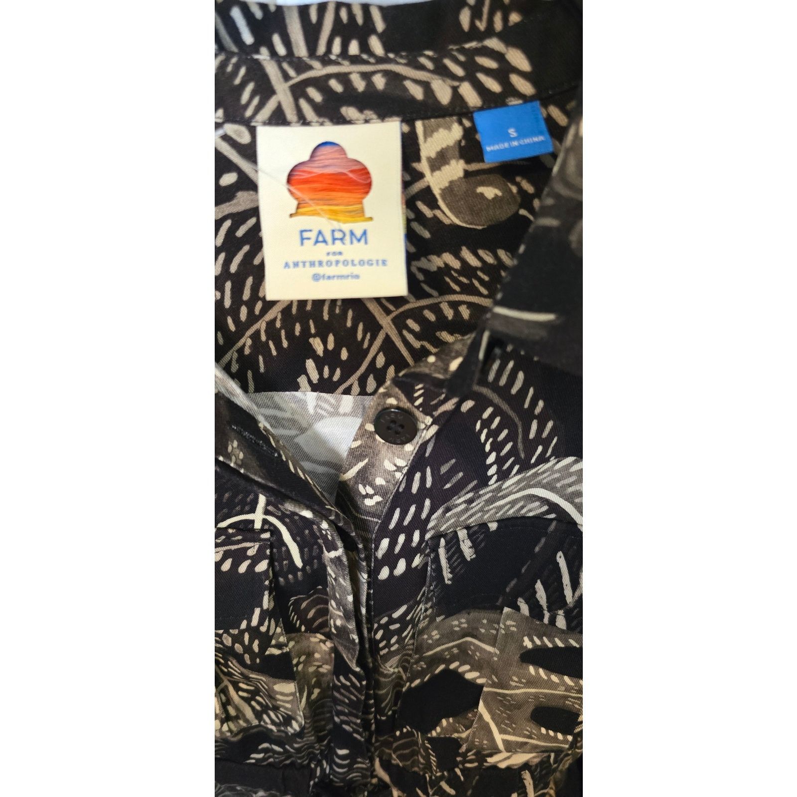 Anthropologie × Farm Rio New Tropical Print Jumpsuit Coverall Elastic Waist Small Size 28" / US 6 / IT 42 - 6 Thumbnail