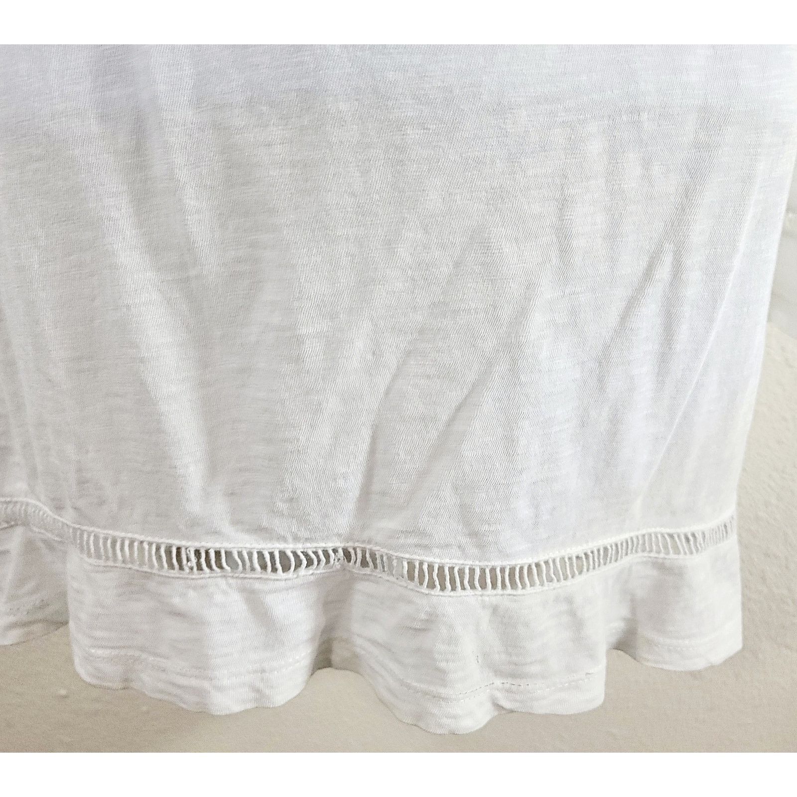 Other Style & Co White Slub Knit Lace Up Tie Front Bodice Medium Size M / US 6-8 / IT 42-44 - 5 Thumbnail