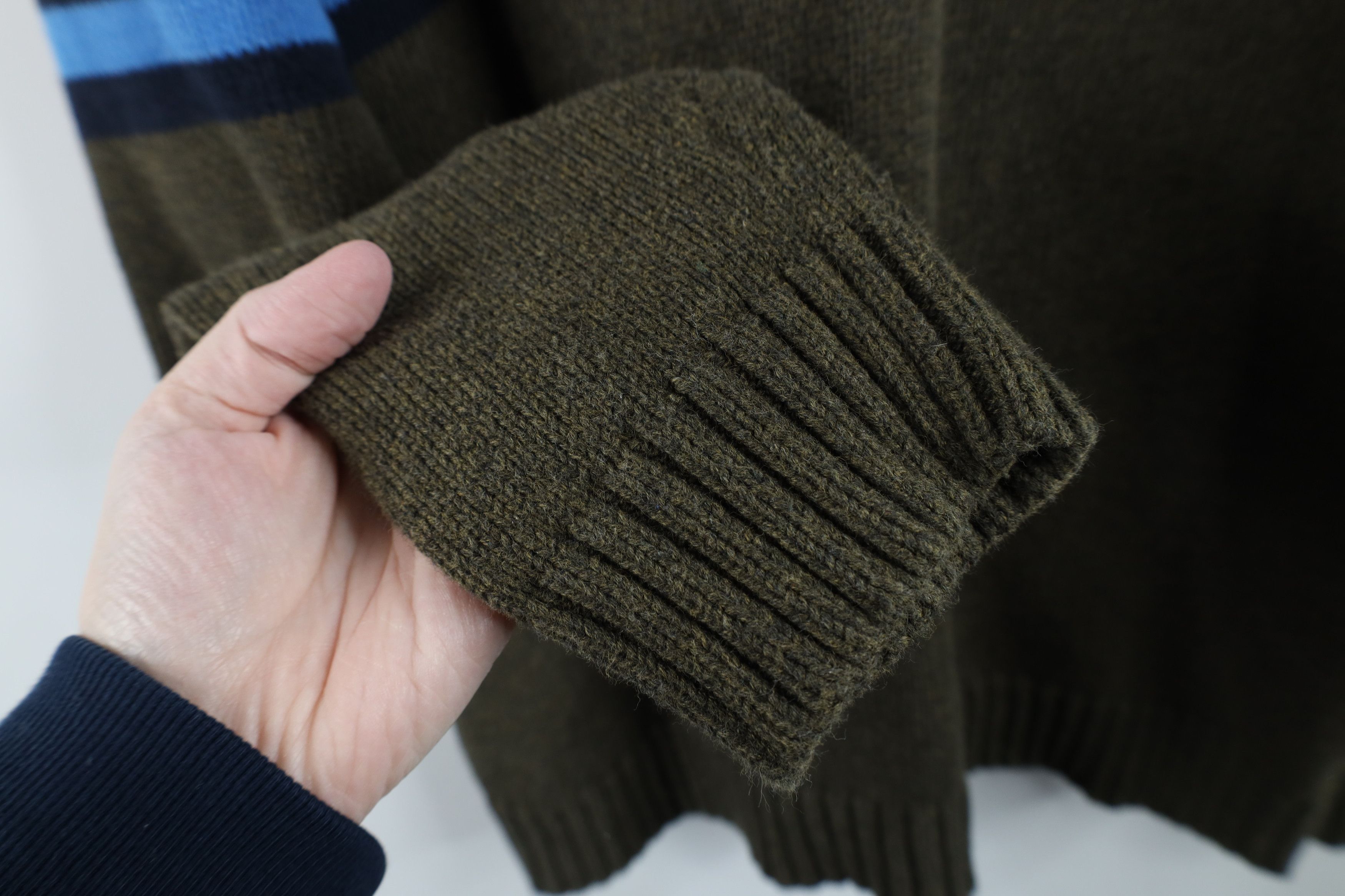 J.Crew × Vintage Vintage 90s J Crew Block Knit Half Zip Pullover Sweater Size US L / EU 52-54 / 3 - 7 Thumbnail