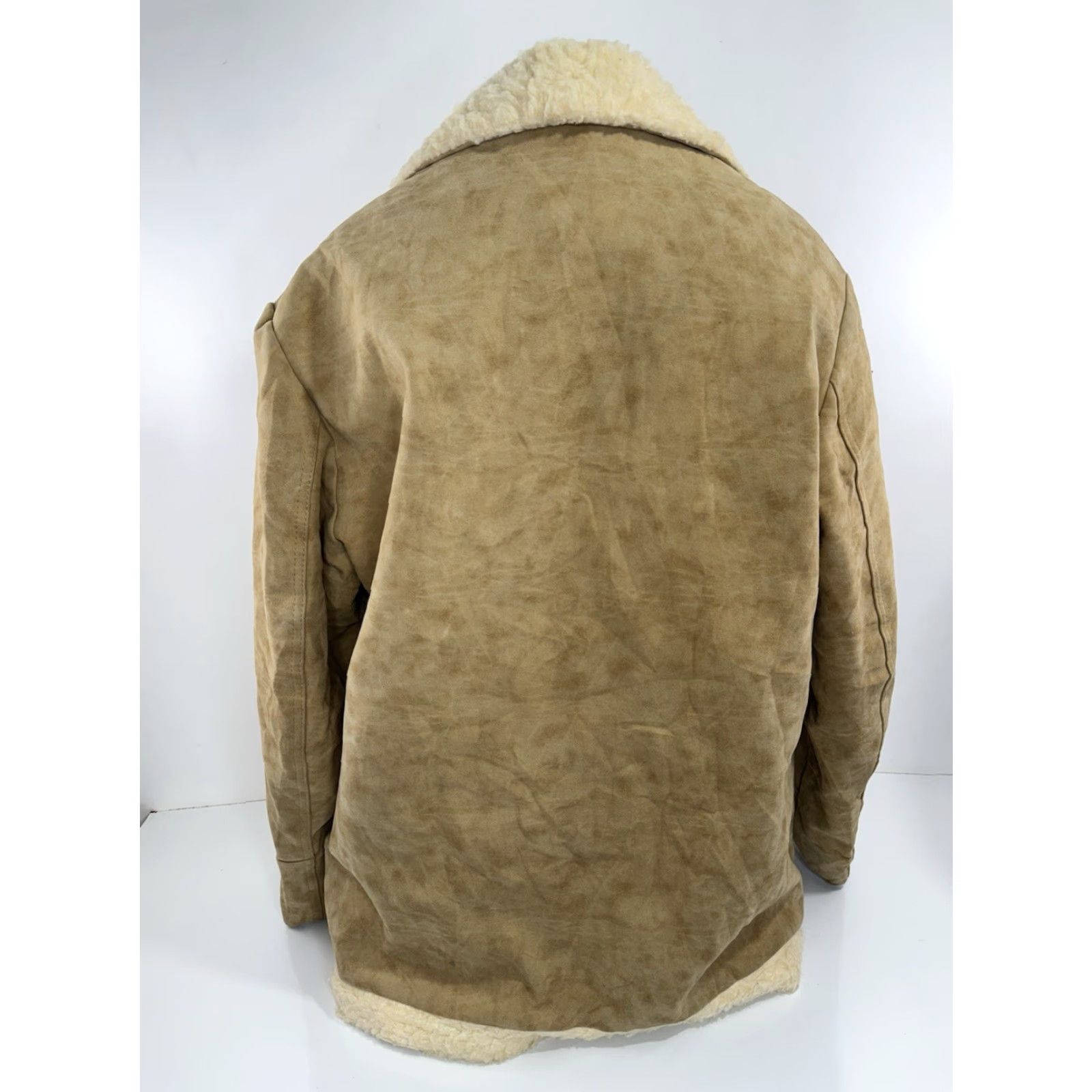 Vintage WIMAN Jacket Coat Heavy Lined Sherpa Harvester Ranch Vinyl Suede XL Light Brown Tan Men Retro 90s Mens Wiman #2 Size US XL / EU 56 / 4 - 5 Thumbnail