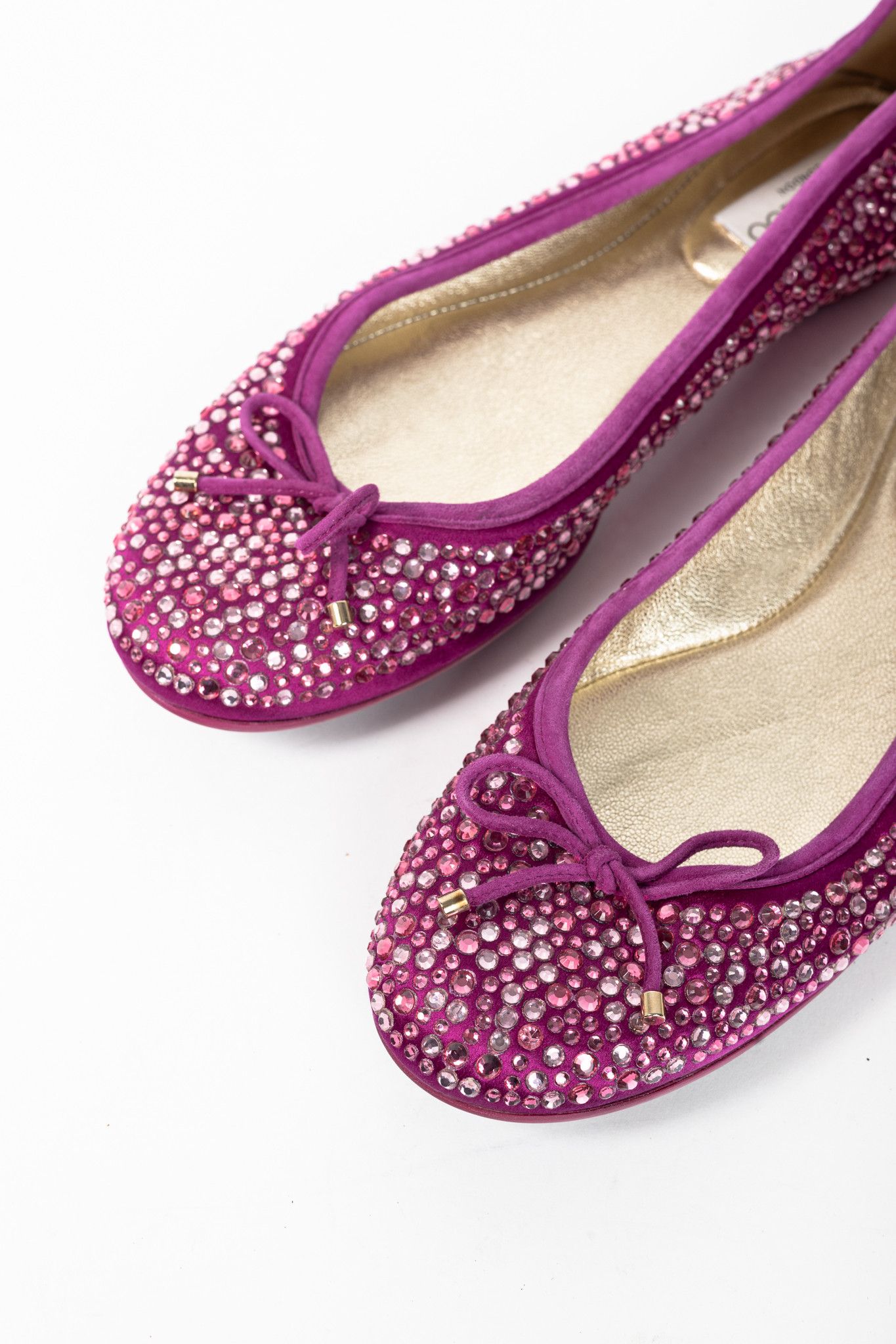 Jimmy Choo Jimmy Choo Weber Crystal-Embellished Satin Bow Ballet Flats Size US 8.5 / IT 38.5 - 7 Thumbnail
