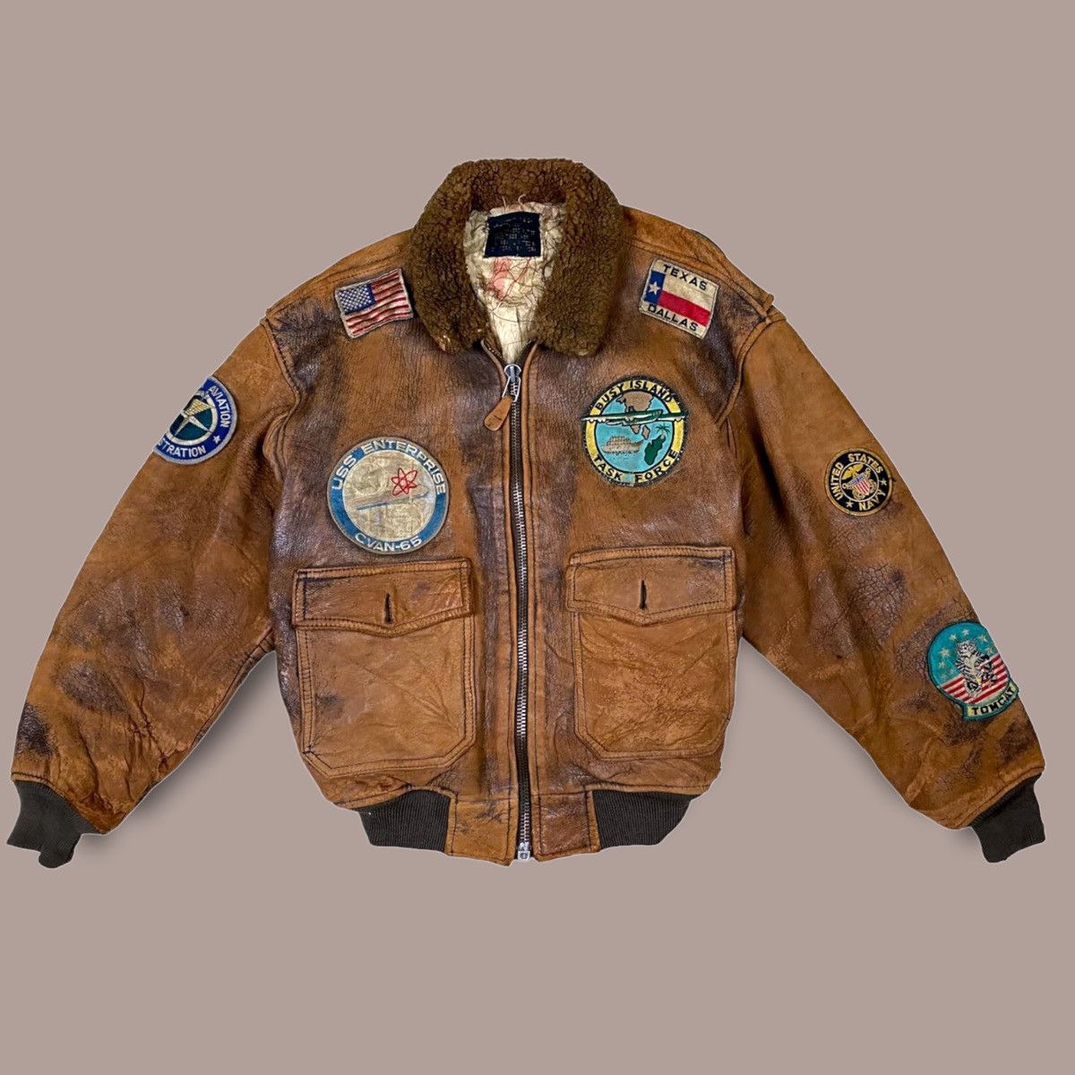 Avirex Vintage 80s Avirex G-1 Flight USA Leather Jacket Size US L / EU 52-54 / 3 - 5 Thumbnail