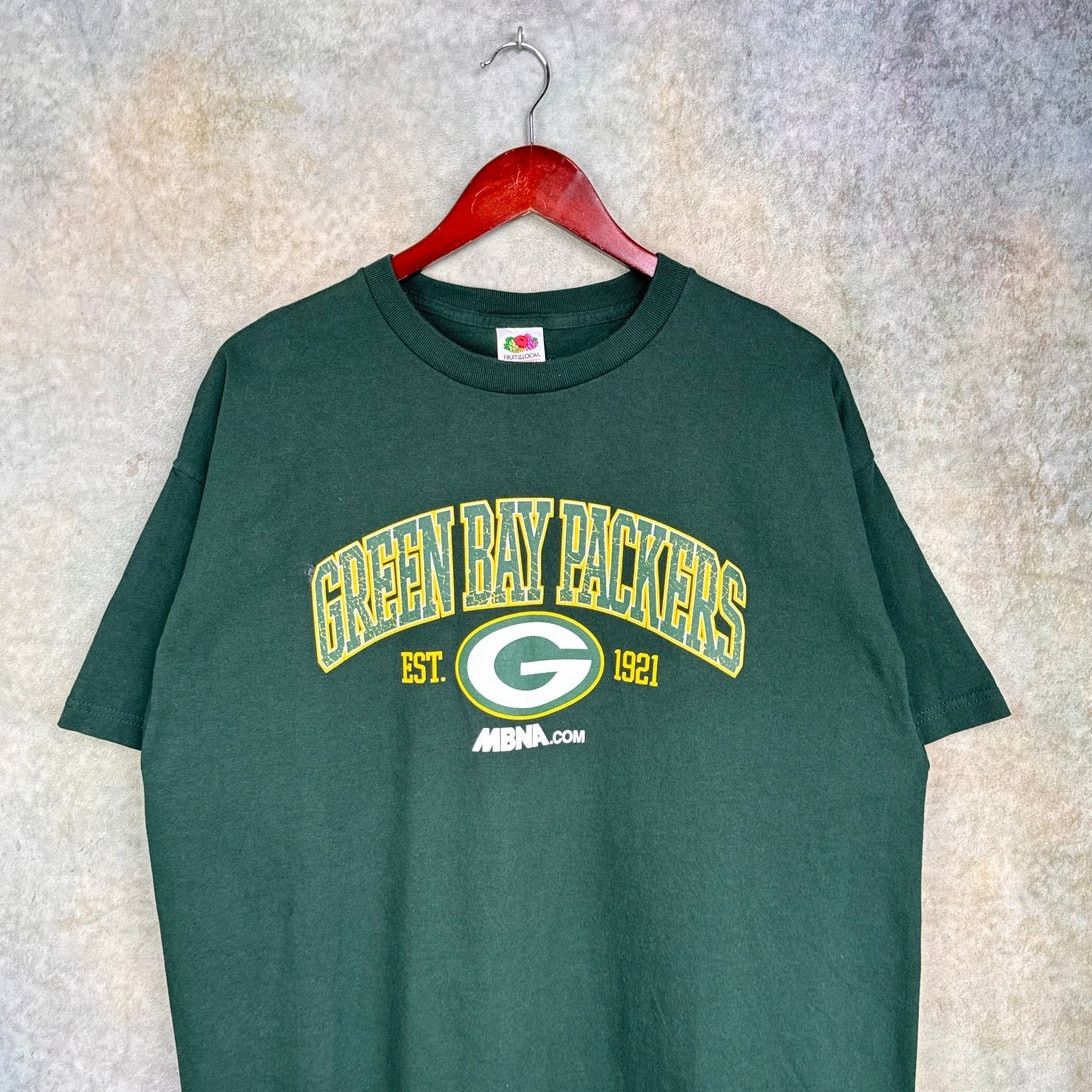 NFL × Vintage VTG 90s Green Bay Packers T Shirt Sz XL Green NFL Football Size US XL / EU 56 / 4 - 1 Thumbnail