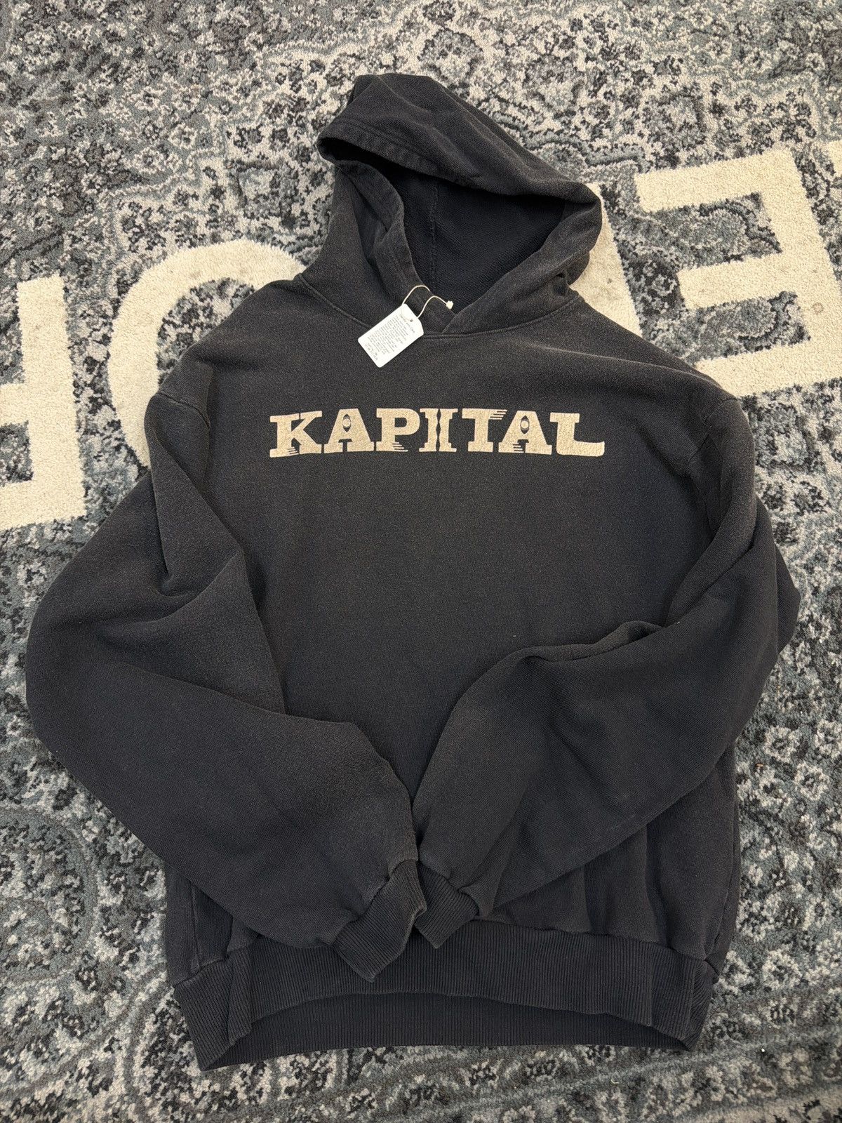 Kapital Logo Hooded Sweatshirt Black