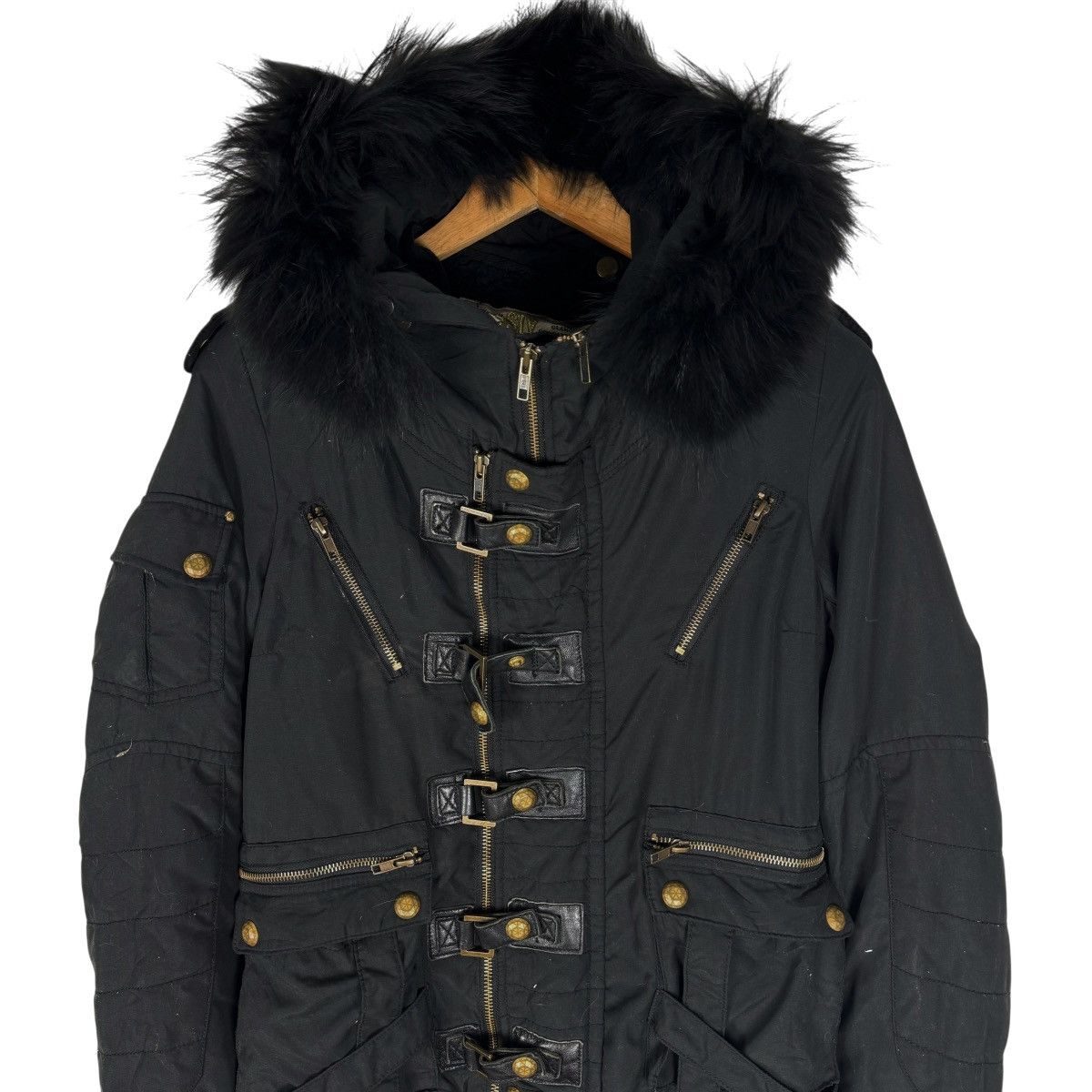 If Six Was Nine 🌟SLY GLAMOUR BONDAGE FUR HOODIE JACKET Size M / US 6-8 / IT 42-44 - 3 Thumbnail