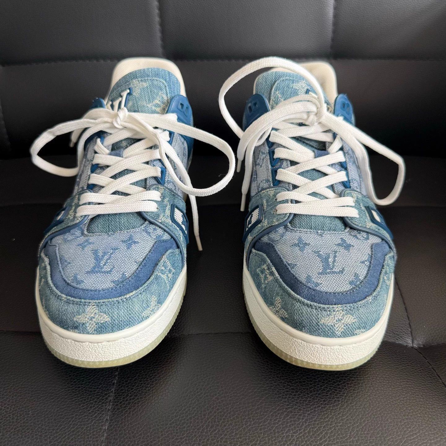 Louis Vuitton LV Trainer New Blue Denim Low Top 40 (US 6) Size US 6 / EU 39 - 2 Thumbnail