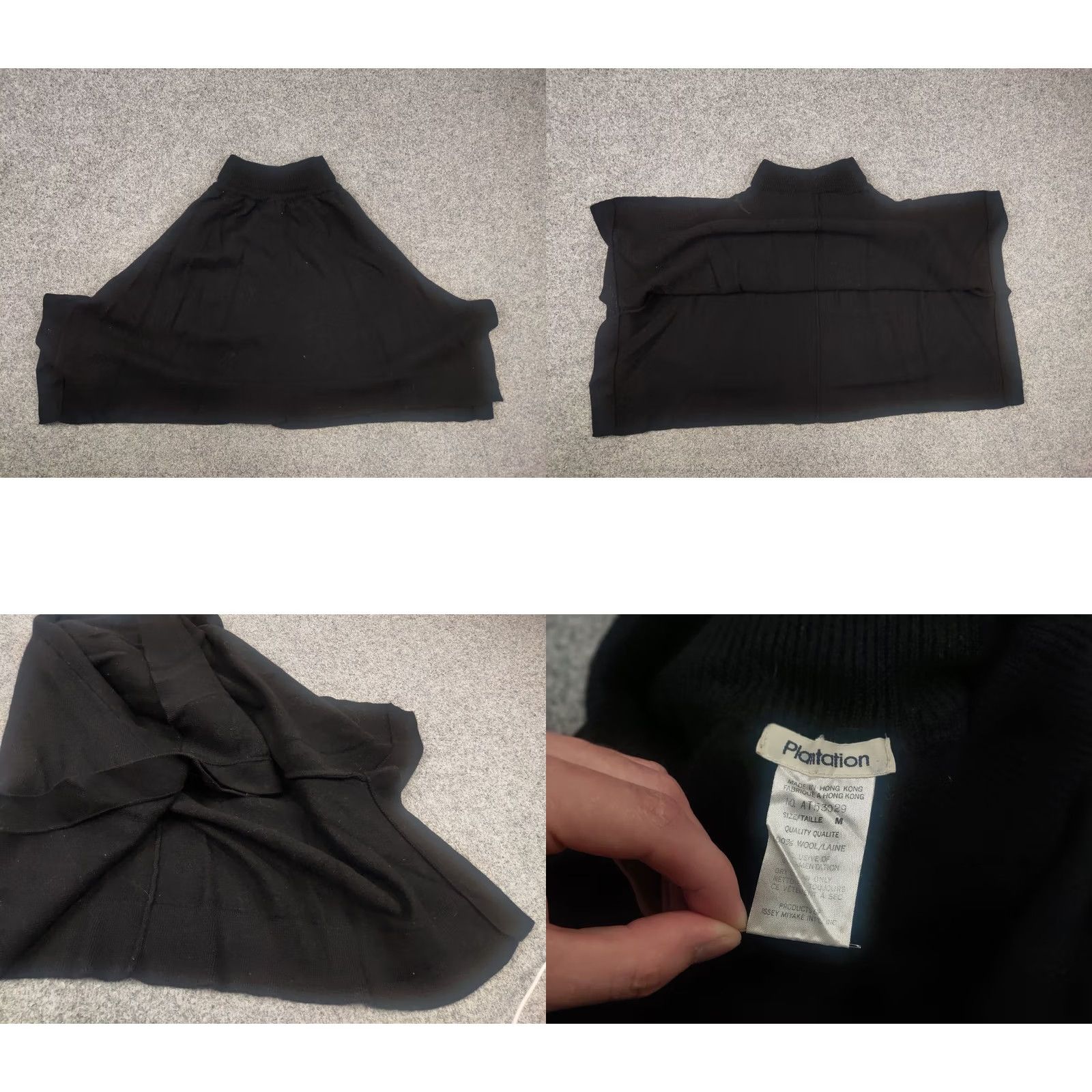 Issey Miyake VINTAGE ISSEY MIYAKE Japan women's cardigan sweater black knit crew neck long sleeve M Wool logo solid cable-knit Size M / US 6-8 / IT 42-44 - 8 Thumbnail