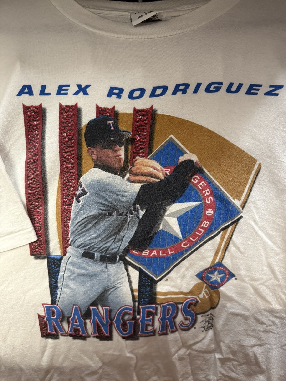 MLB × Vintage Rare Alex Rodriguez Texas Rangers Solo Tee Size US XL / EU 56 / 4 - 4 Thumbnail