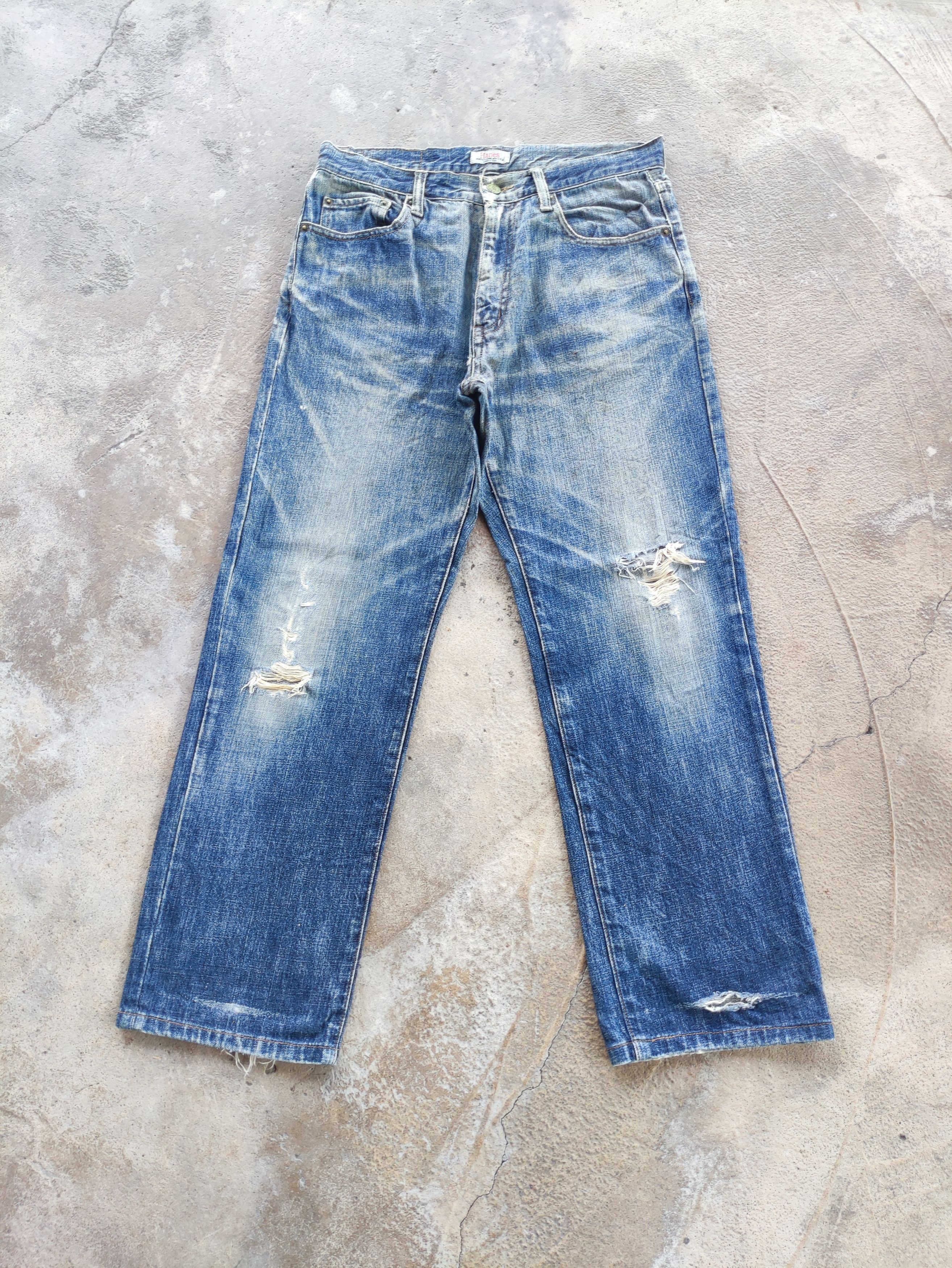 Hanes × Jean Vintage Hanes Jeans Distressed Faded Denim Pants W31 Size US 31 - 2 Thumbnail