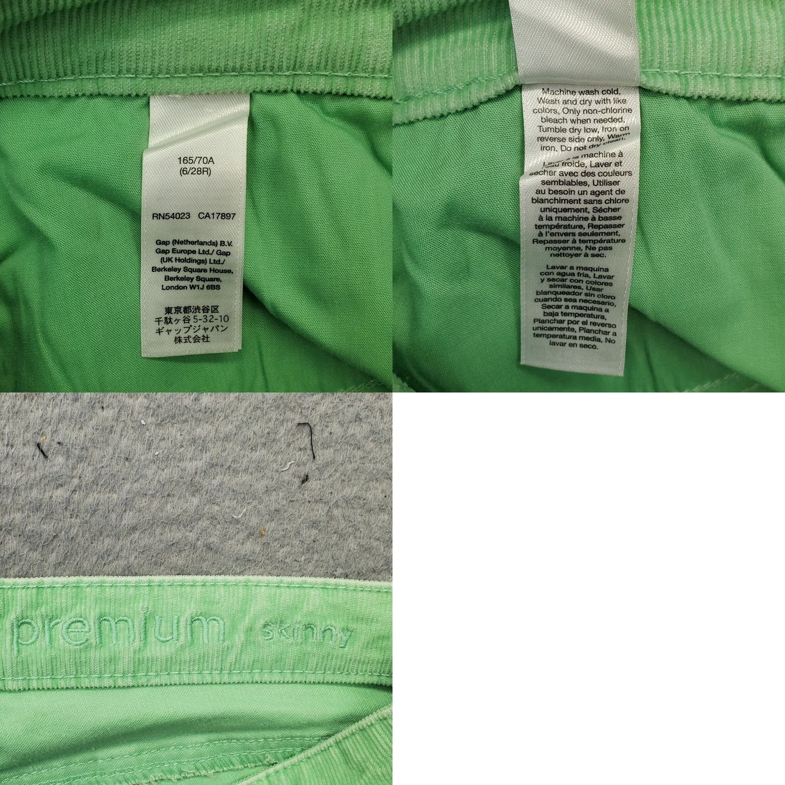 Gap Gap Womens Corduroy Pants 6 Green Flat Front 29.25" Inseam Skinny Leg Casual Streetwear Chino NWT Womens Size 6 Gap Pants Green Corduroy Jackets? Size 28" / US 6 / IT 42 - 8 Thumbnail