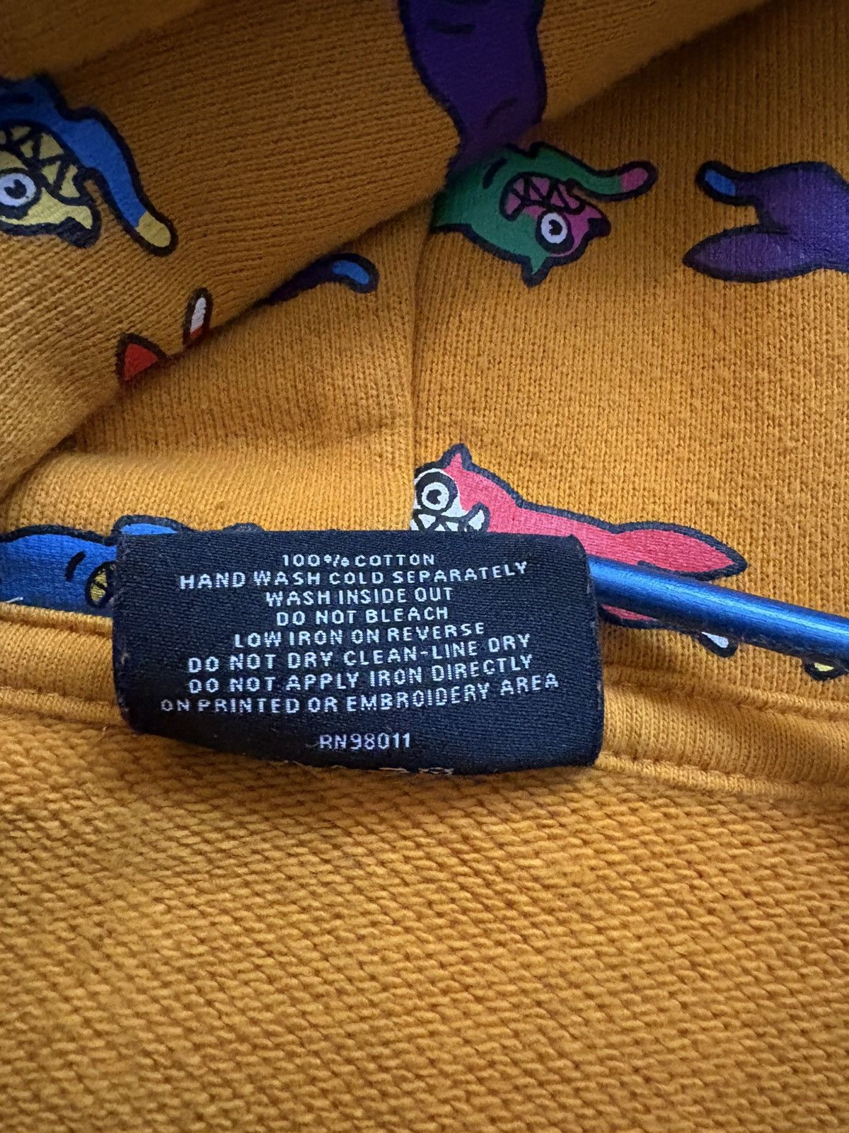 Billionaire Boys Club Mens L Yellow Ice Cream BBC SS22 Running Dog Full Zip Hoodie Size US L / EU 52-54 / 3 - 8 Thumbnail