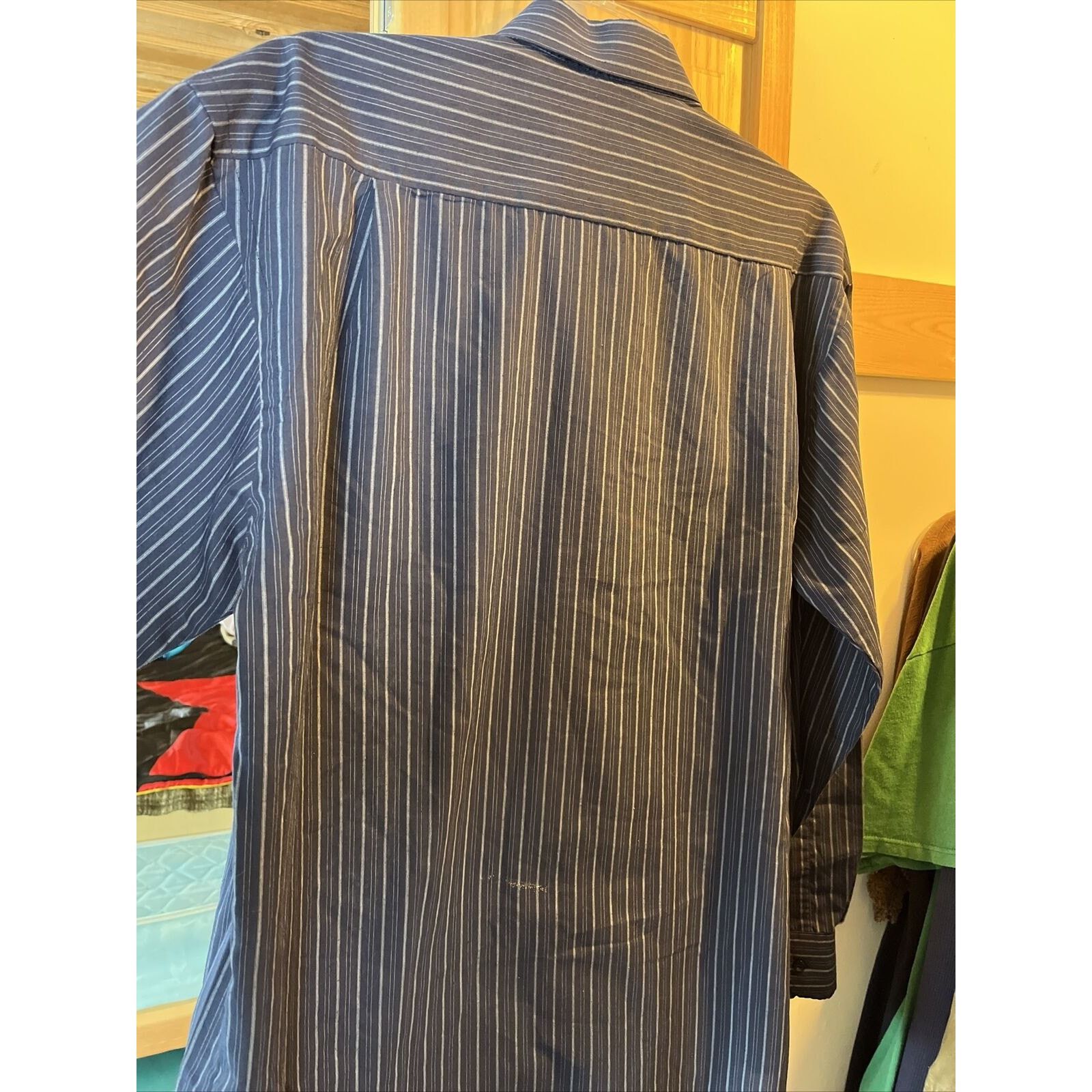 Burberry Burberry London Men’s 16 Blue Striped LS Button Cotton Shirt Size US L / EU 52-54 / 3 - 12 Thumbnail