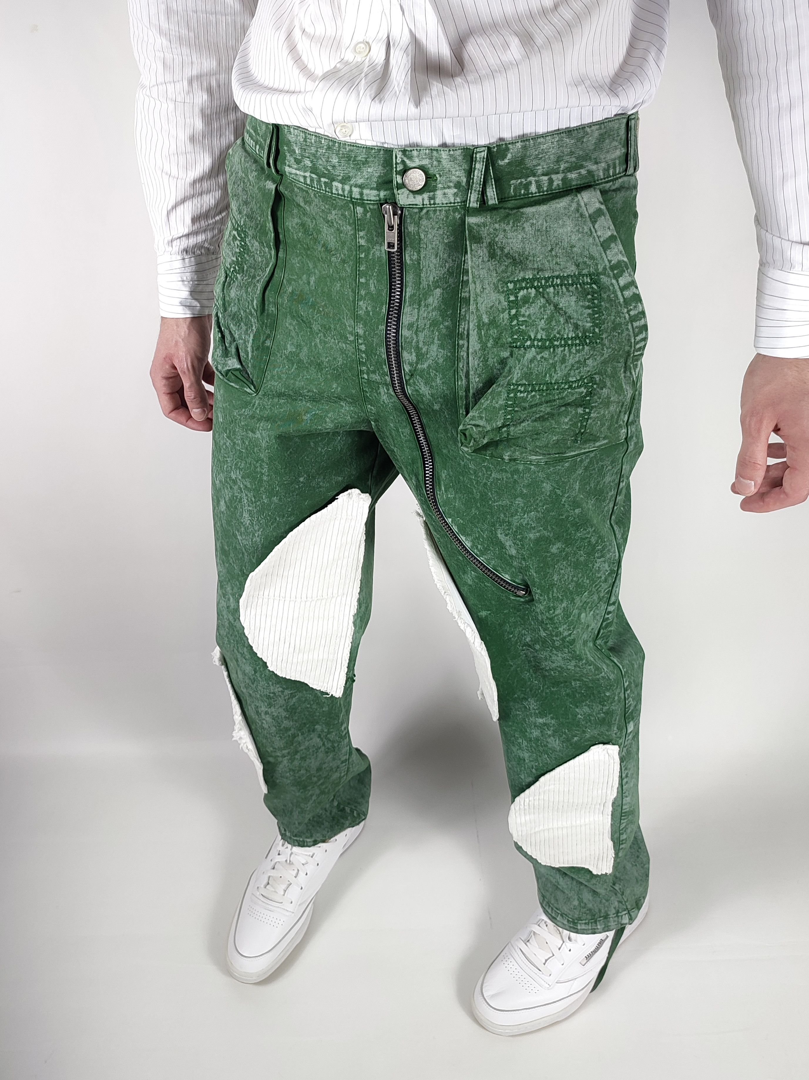 If Six Was Nine Atelier d’Roupa Patchwork Corduroy Garment Dyed Cargo Pants Size US 33 - 3 Thumbnail