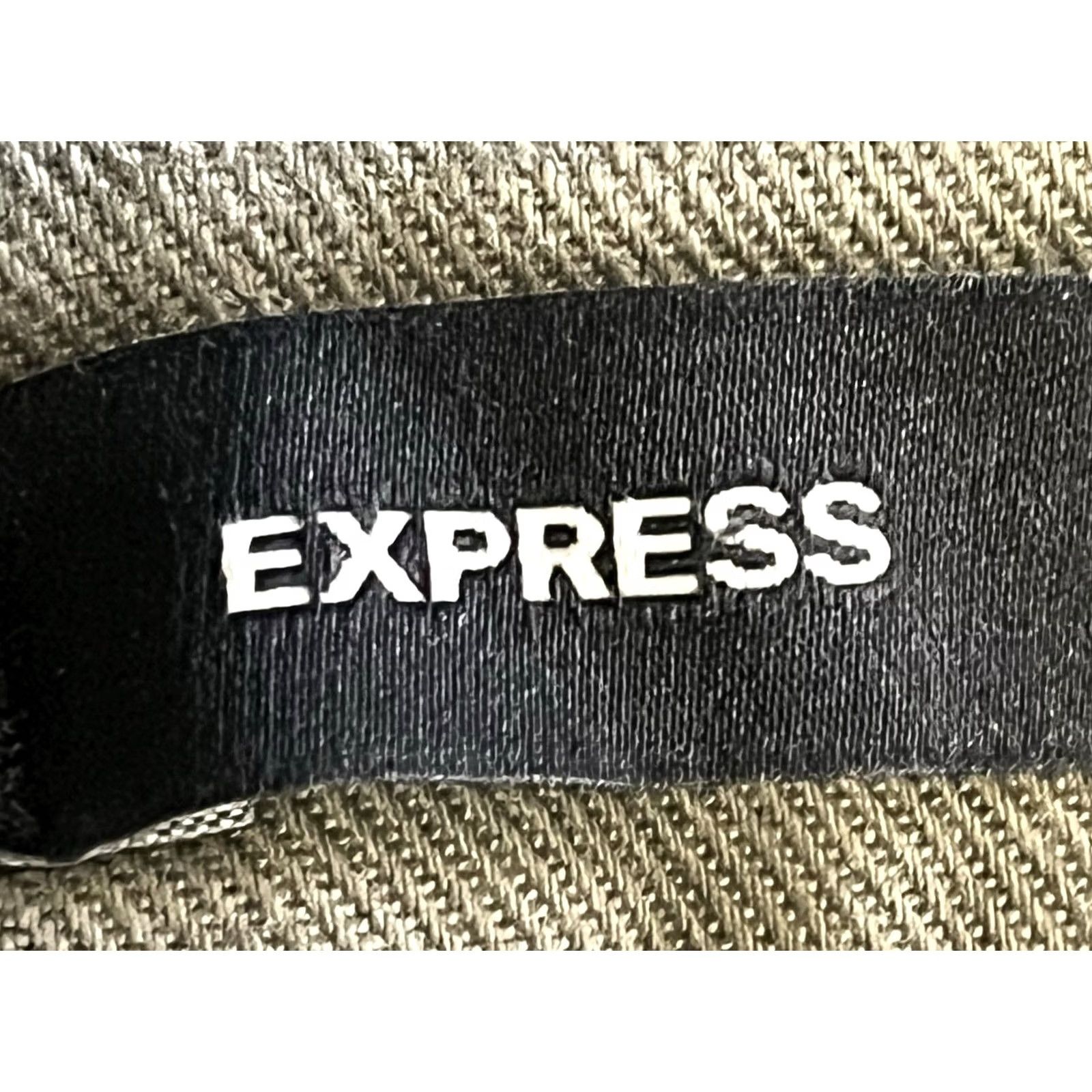 Express Express Mens Olive Green Shorts 32W Slim Fit Chino Casual Travel Workwear Flat Front Denim Pocket Zipper Button Regular Mens Size US 32 / EU 48 - 6 Thumbnail